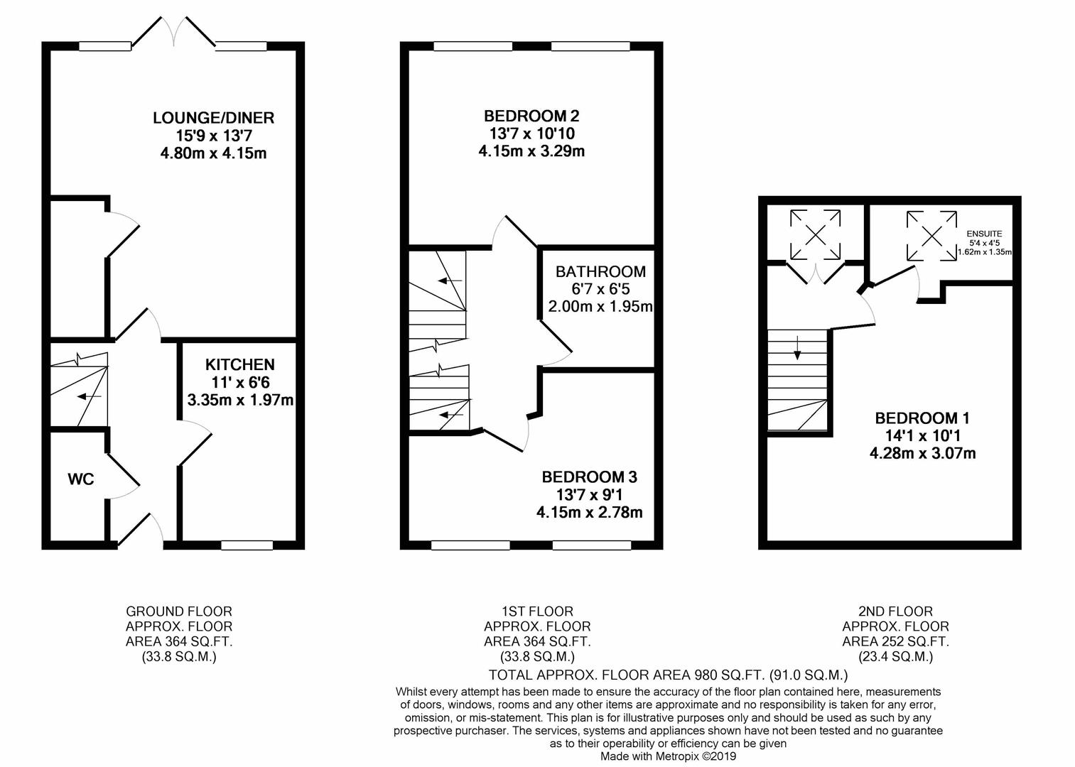 3 Bedrooms Town house to rent in Standen Close, Great East Hall, Sittingbourne ME10