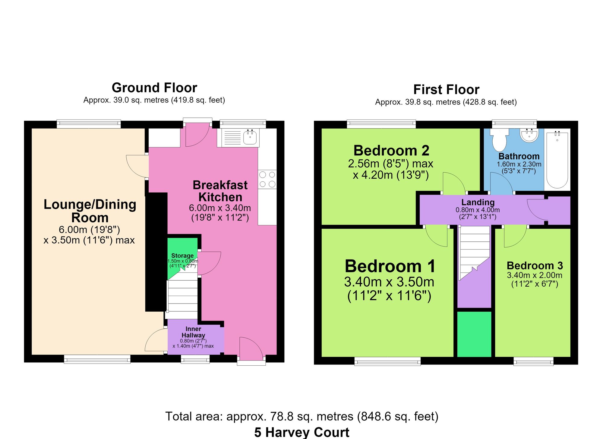 5 Harvey Court, Chesterfield floorplan