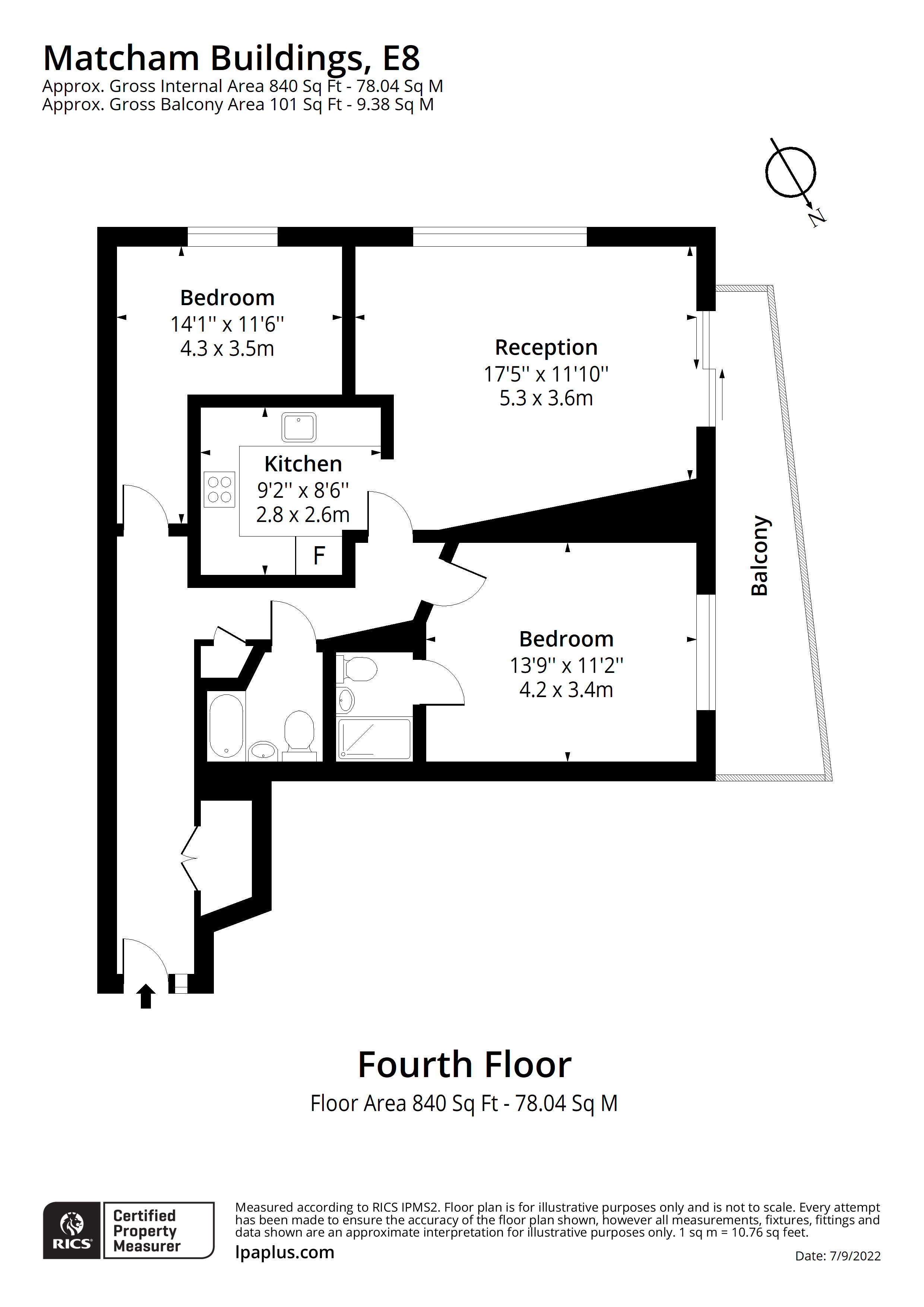 Flat 15 Matcham Buildings, 20, Warburton Street, London floorplan
