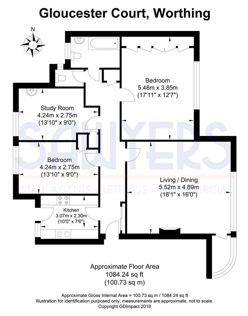 3 Bedrooms Flat for sale in Gloucester Court, George V Avenue, Worthing BN11