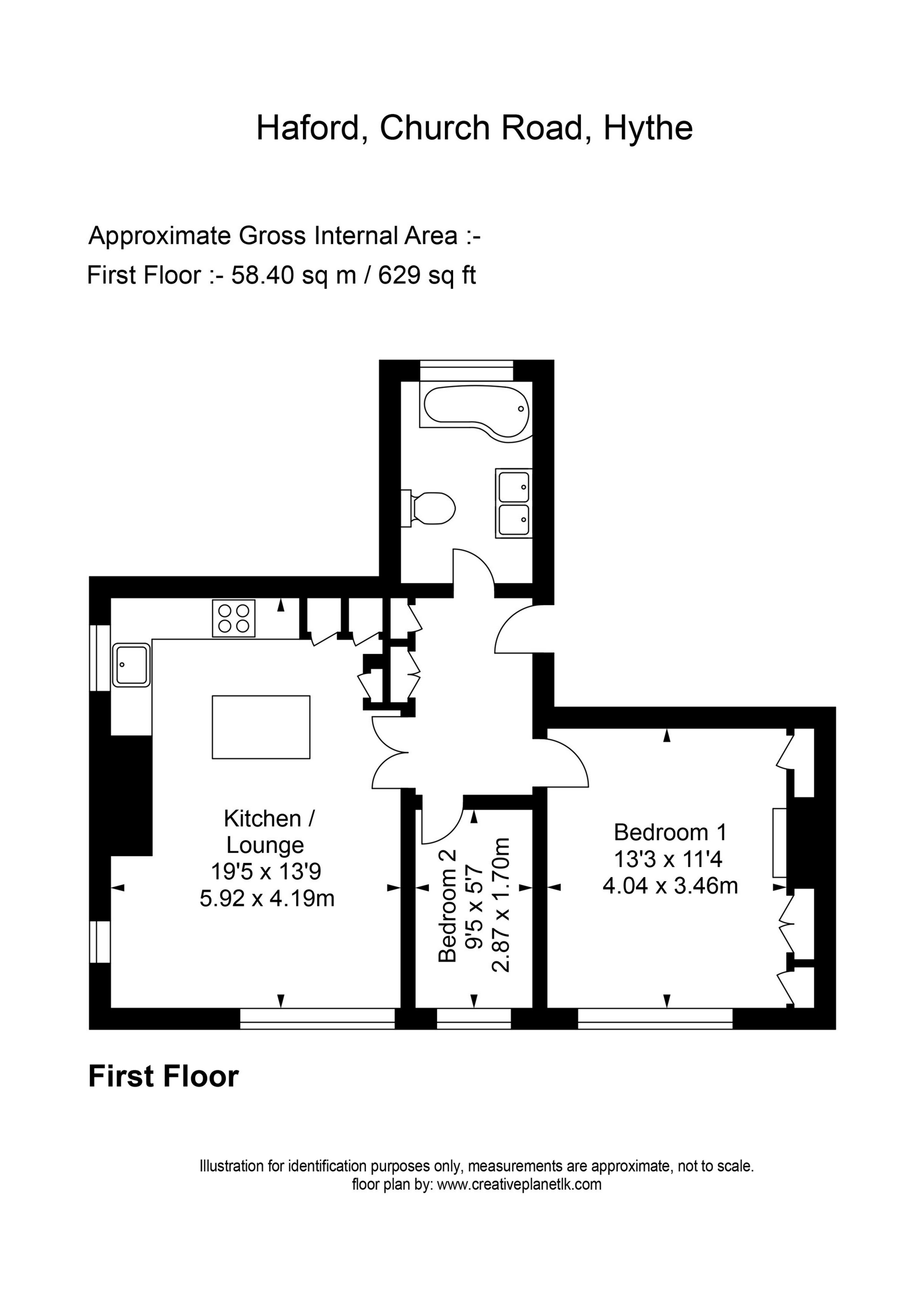 Flat 3 Hafod, Church Road, Hythe floorplan
