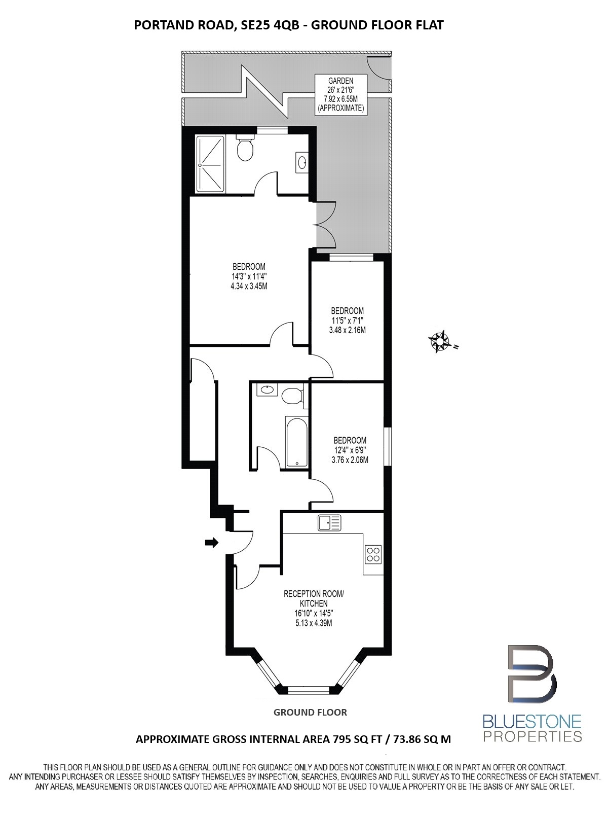 Flat B, 197, Portland Road, Norwood floorplan