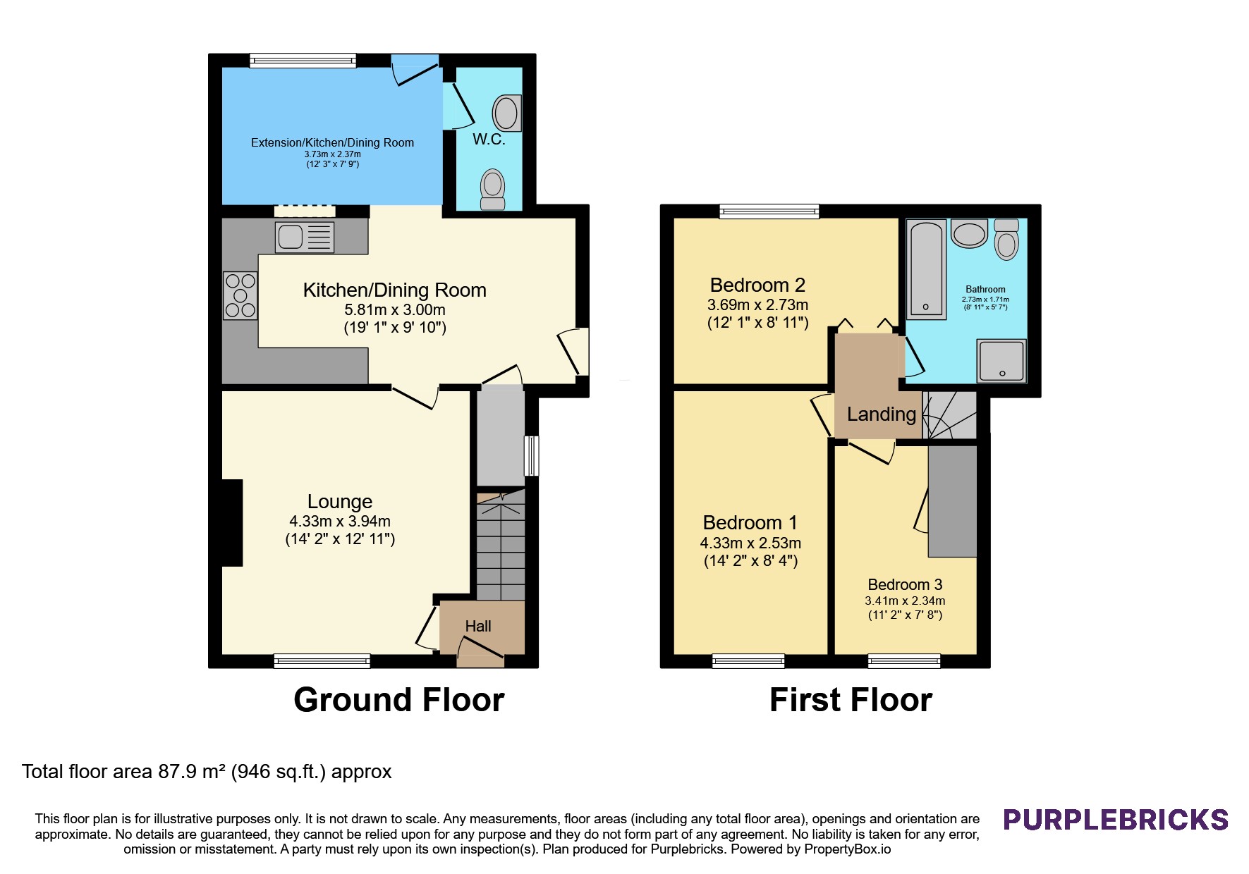 1, Newbold Avenue, Borrowash floorplan