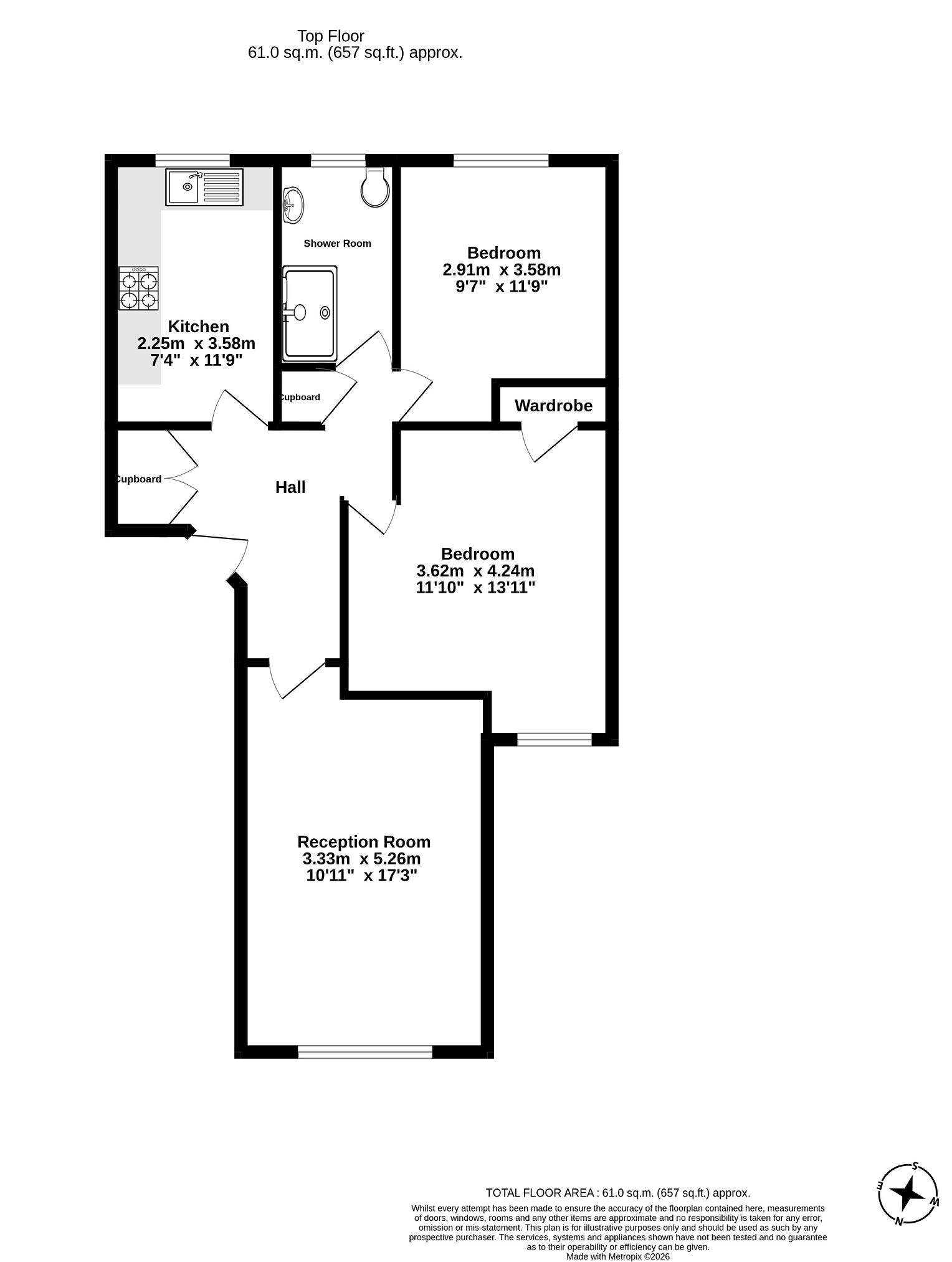 6 Rosebery Court, Church Lane, Chessington floorplan