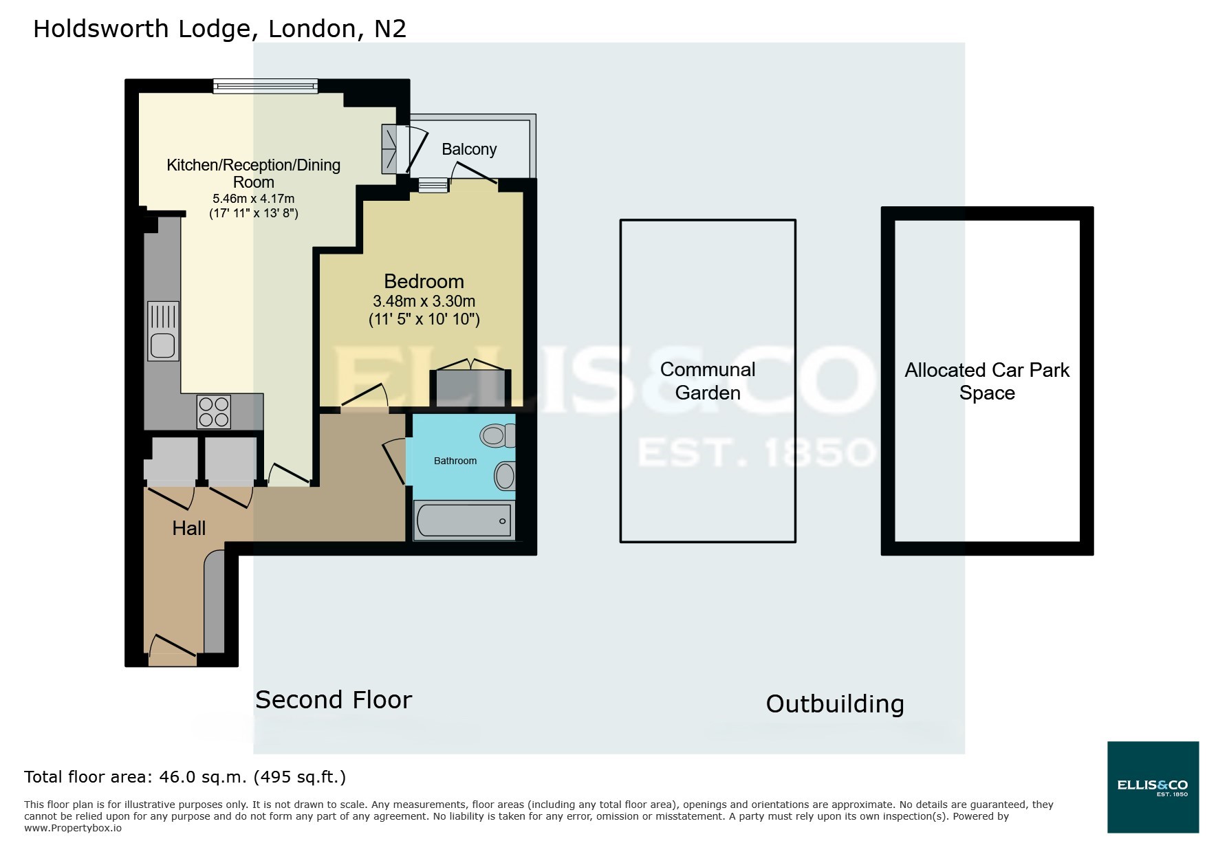 Flat 10, Holdsworth Lodge, 66, Lankaster Gardens, London floorplan