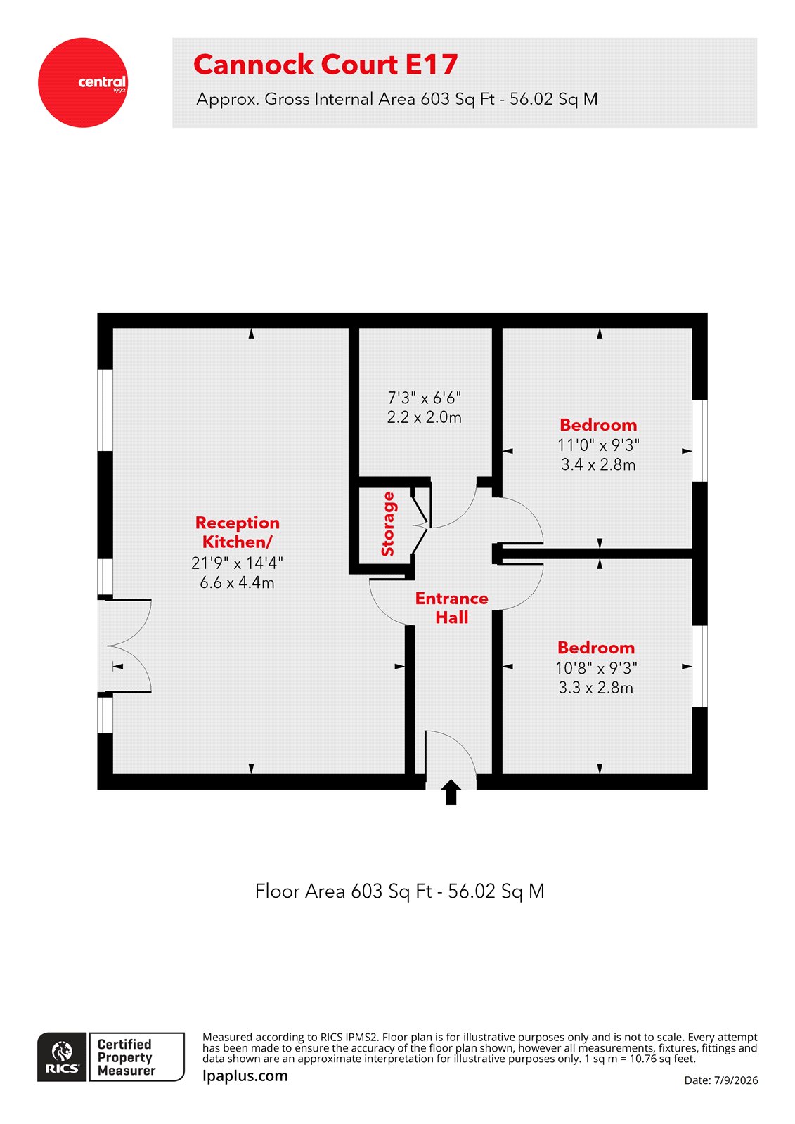 Flat 123, Cannock Court, 3, Hawker Place, London floorplan