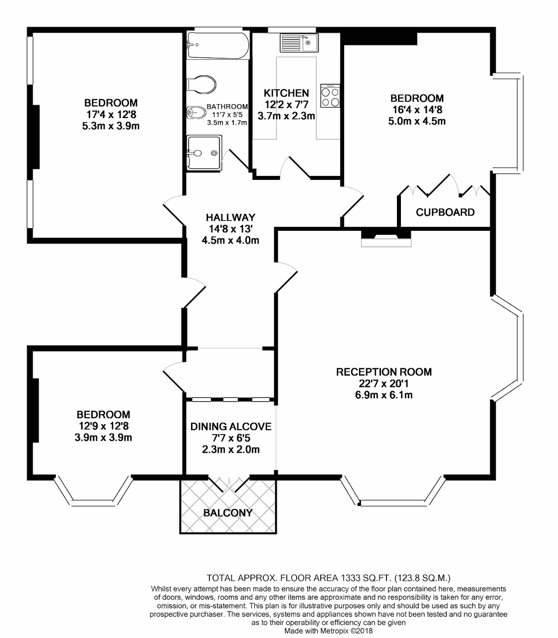 3 Bedrooms Flat to rent in Hove Place, Hove, East Sussex BN3