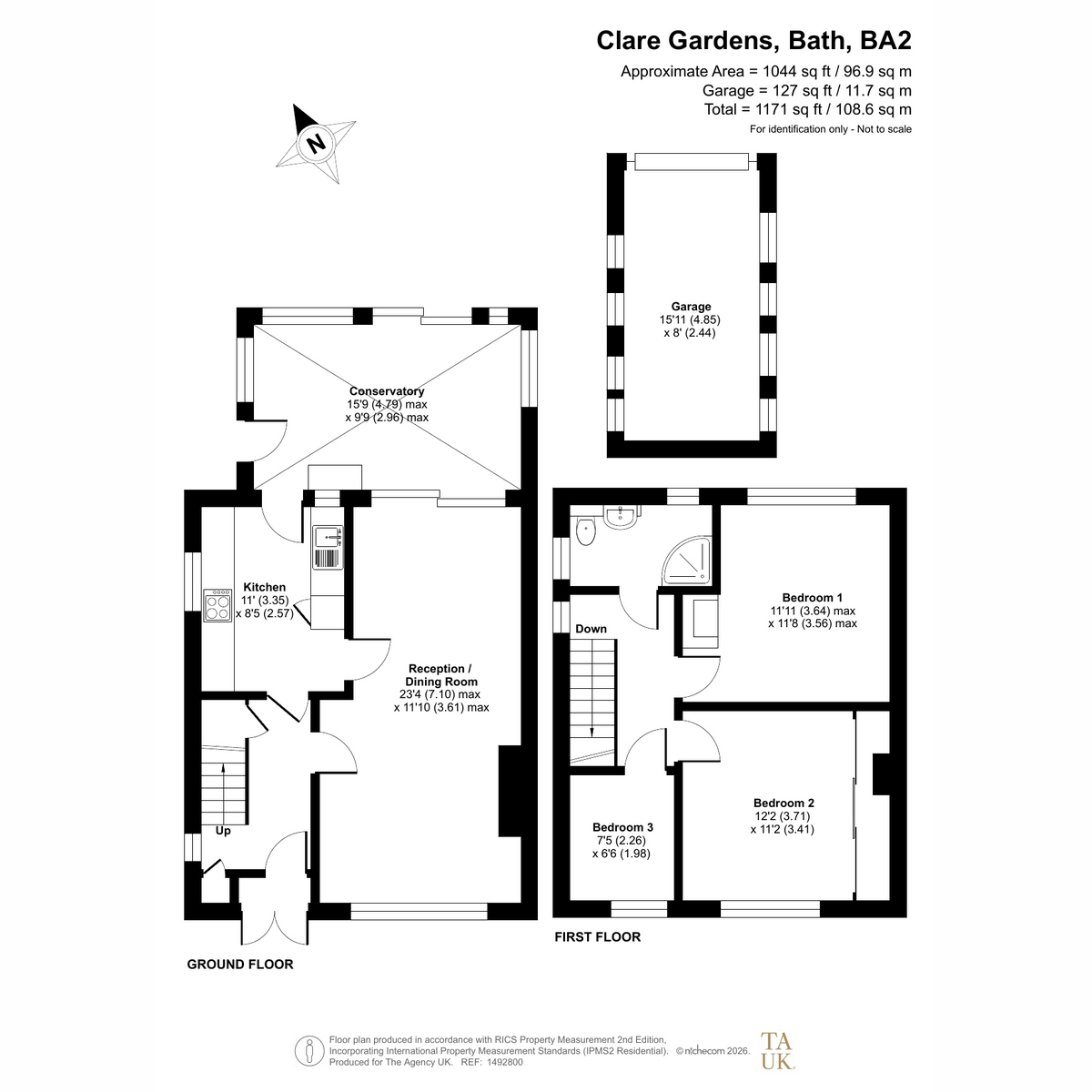 3, Clare Gardens, Bath floorplan