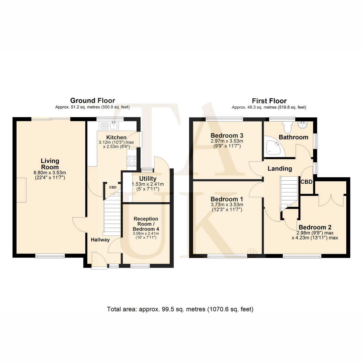 43, The Grove, Stourport-on-Severn floorplan