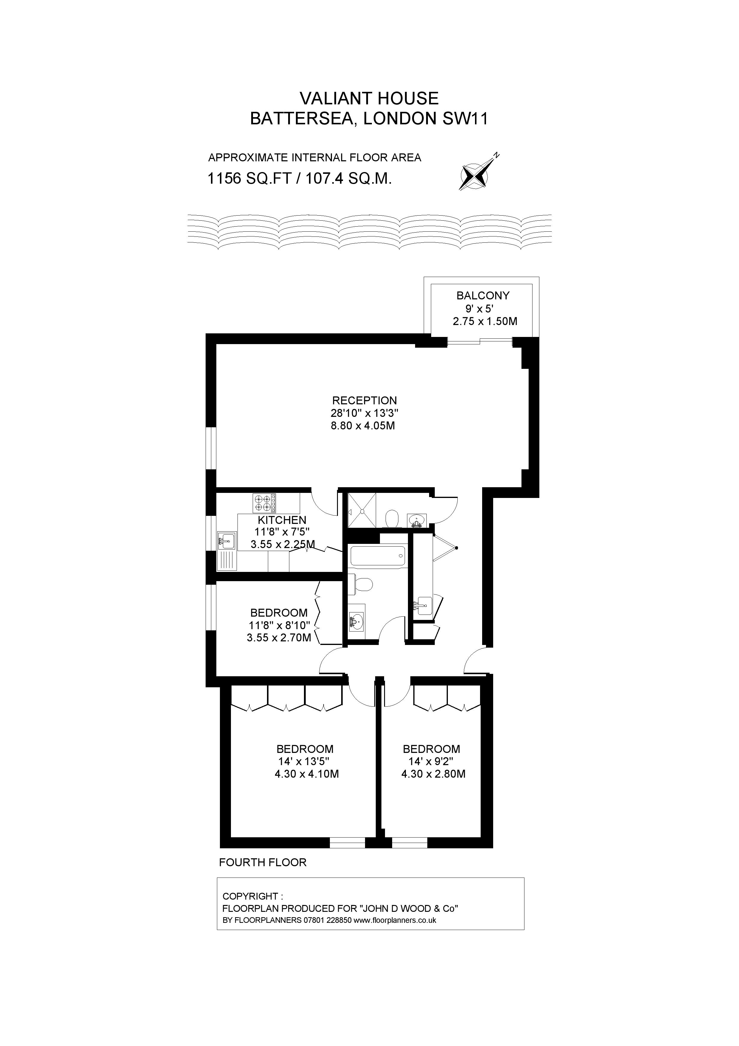 Valiant House, Battersea floorplan