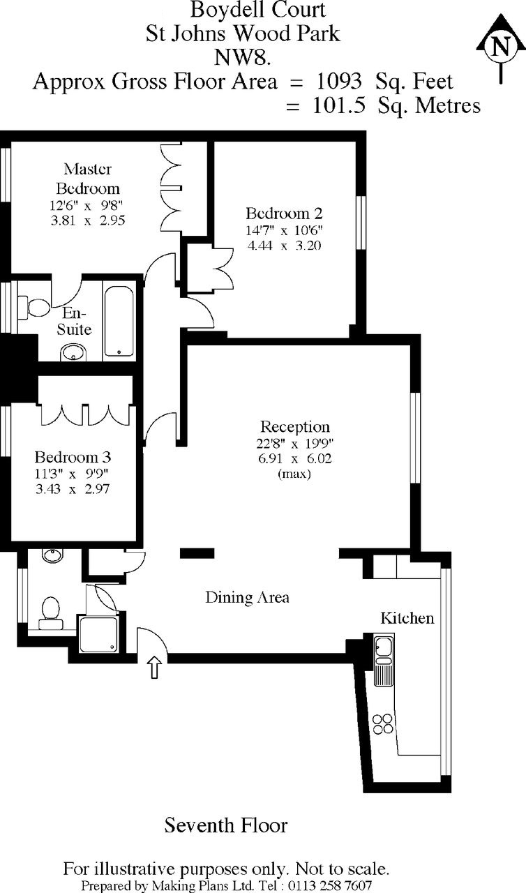 3 Bedrooms Flat to rent in Boydell Court, St John's Wood Park NW8