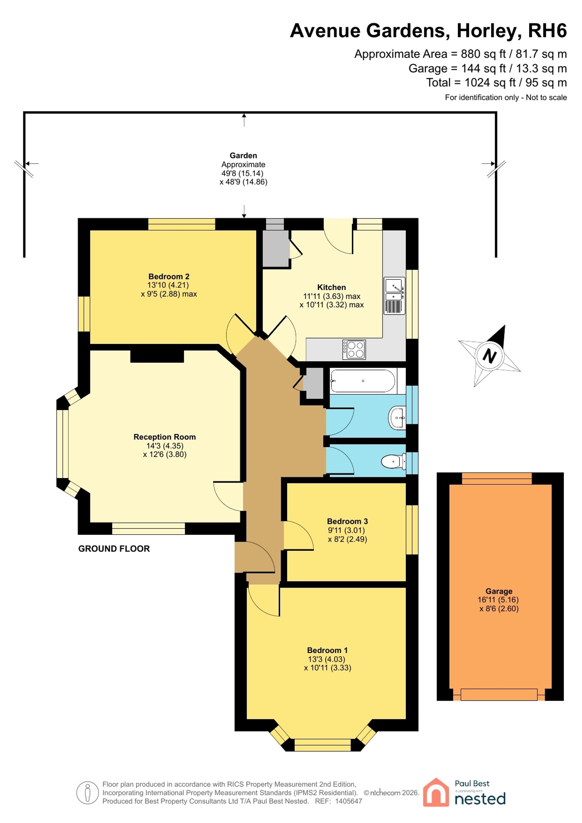 3 Avenue Gardens, Horley floorplan