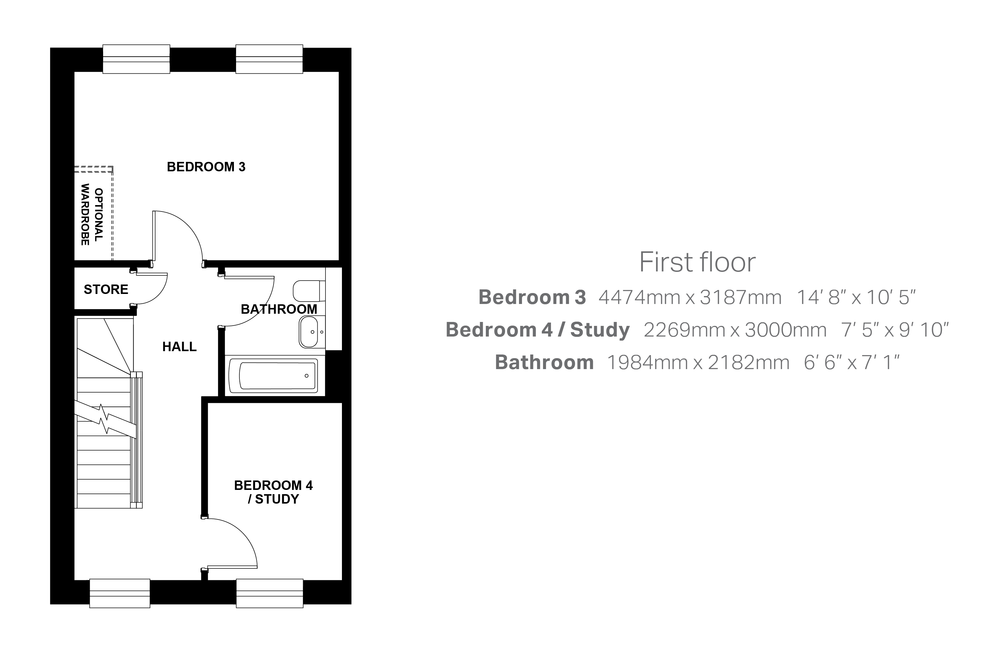 Plot 3, Stirling Mid Terrace, Duntarvie Castle Road, Winchburgh floorplan