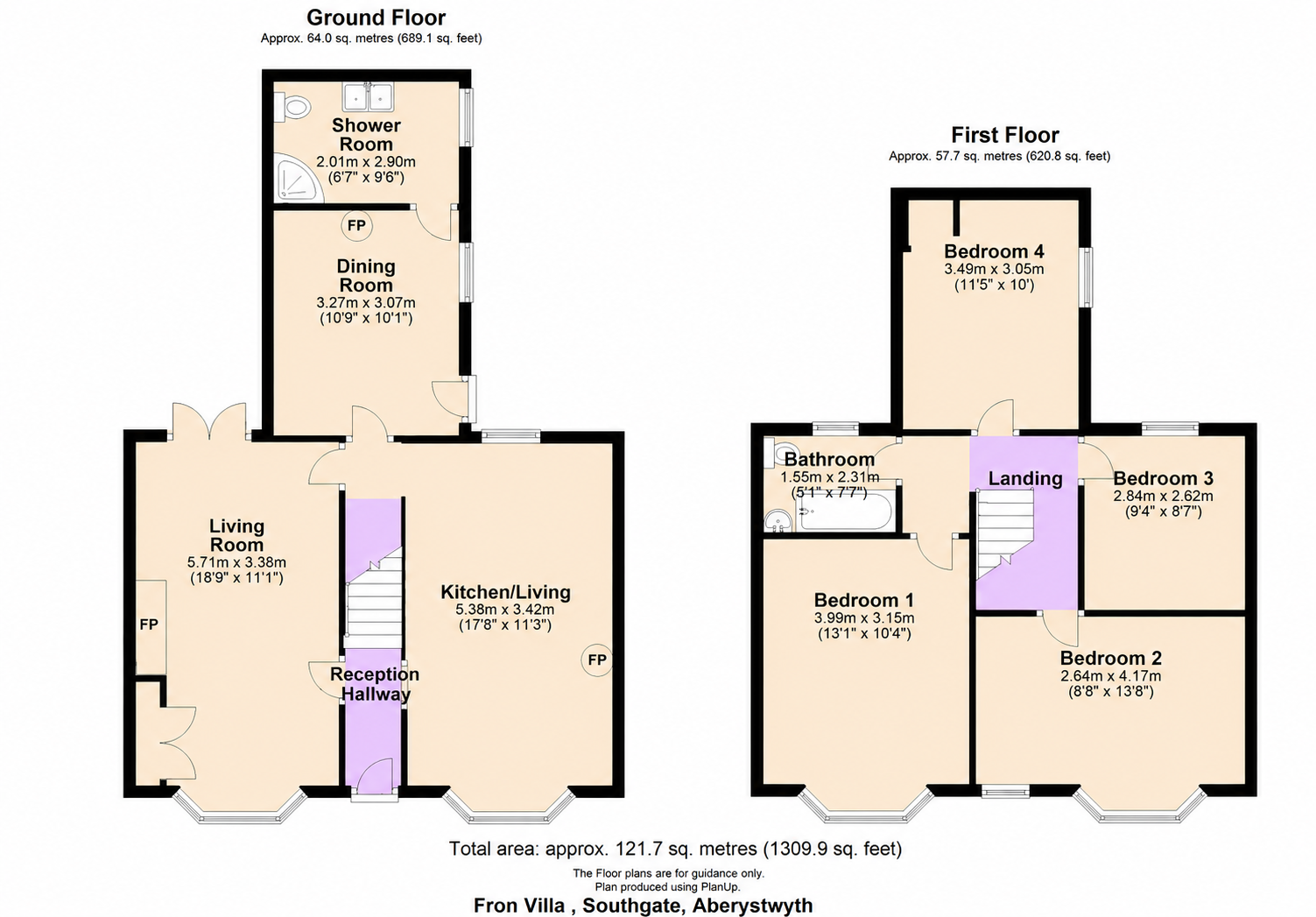 Fron Villa, Southgate, Aberystwyth floorplan