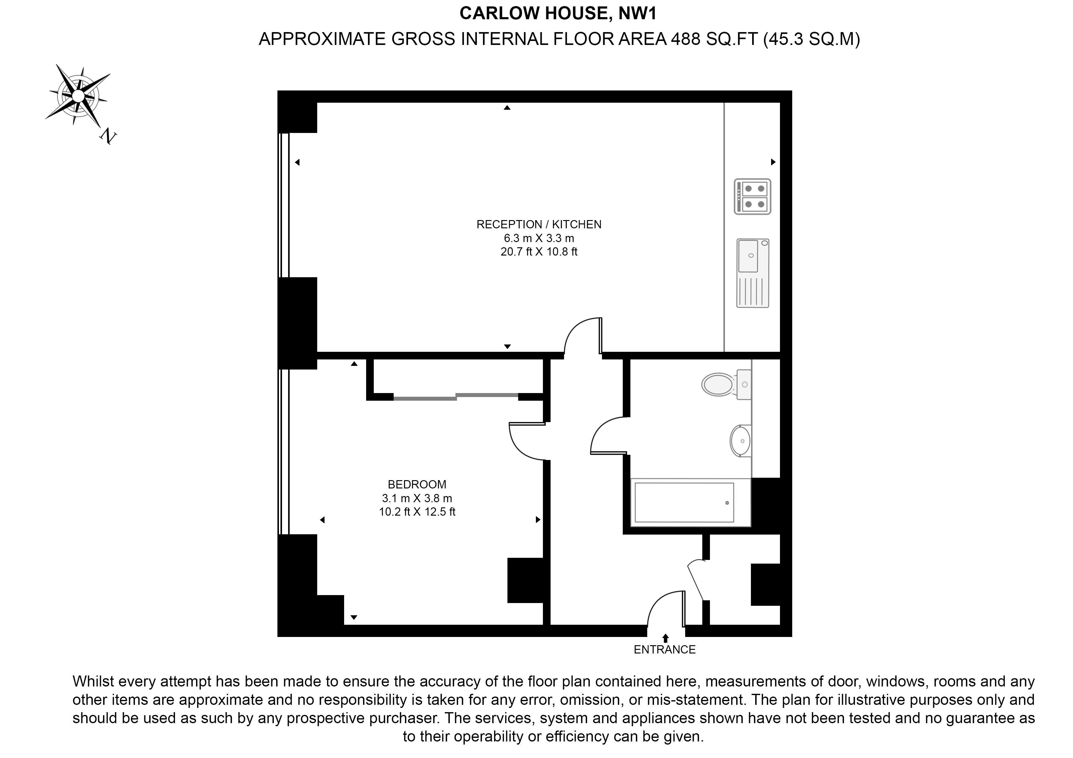 Flat 221,, Carlow House, Camden floorplan