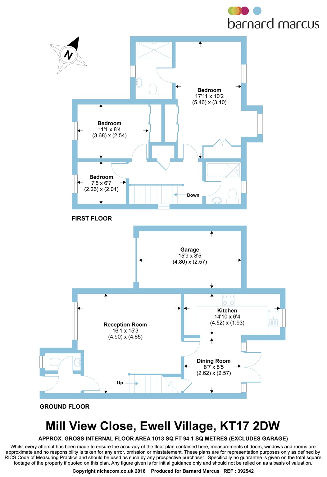 3 Bedrooms Semi-detached house for sale in Mill View Close, Ewell, Epsom KT17