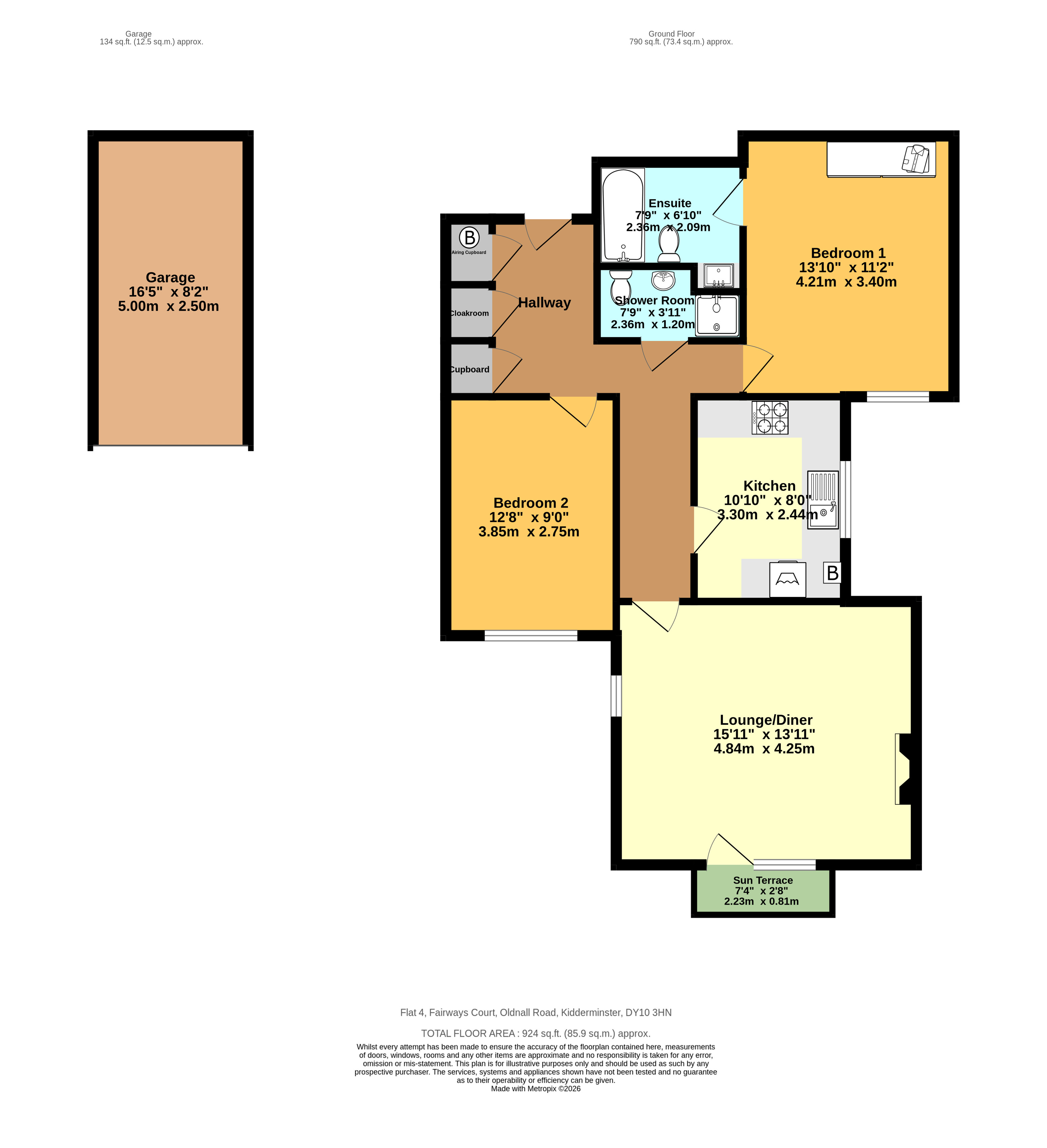Flat 4, Fairways Court, Oldnall Road, Kidderminster floorplan