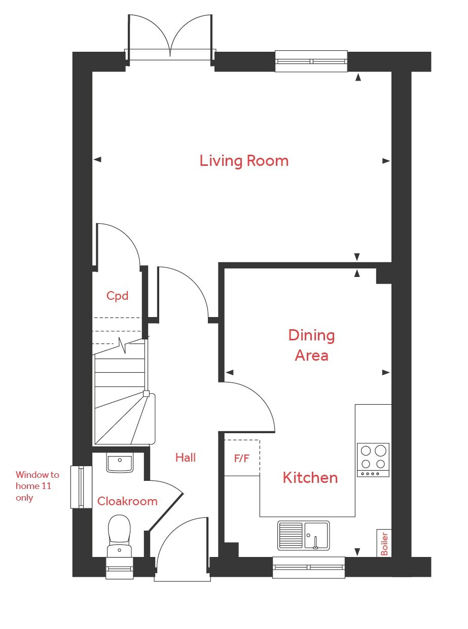 "The Eveleigh" at Eridge Road, Crowborough TN6, 3 bedroom semidetached