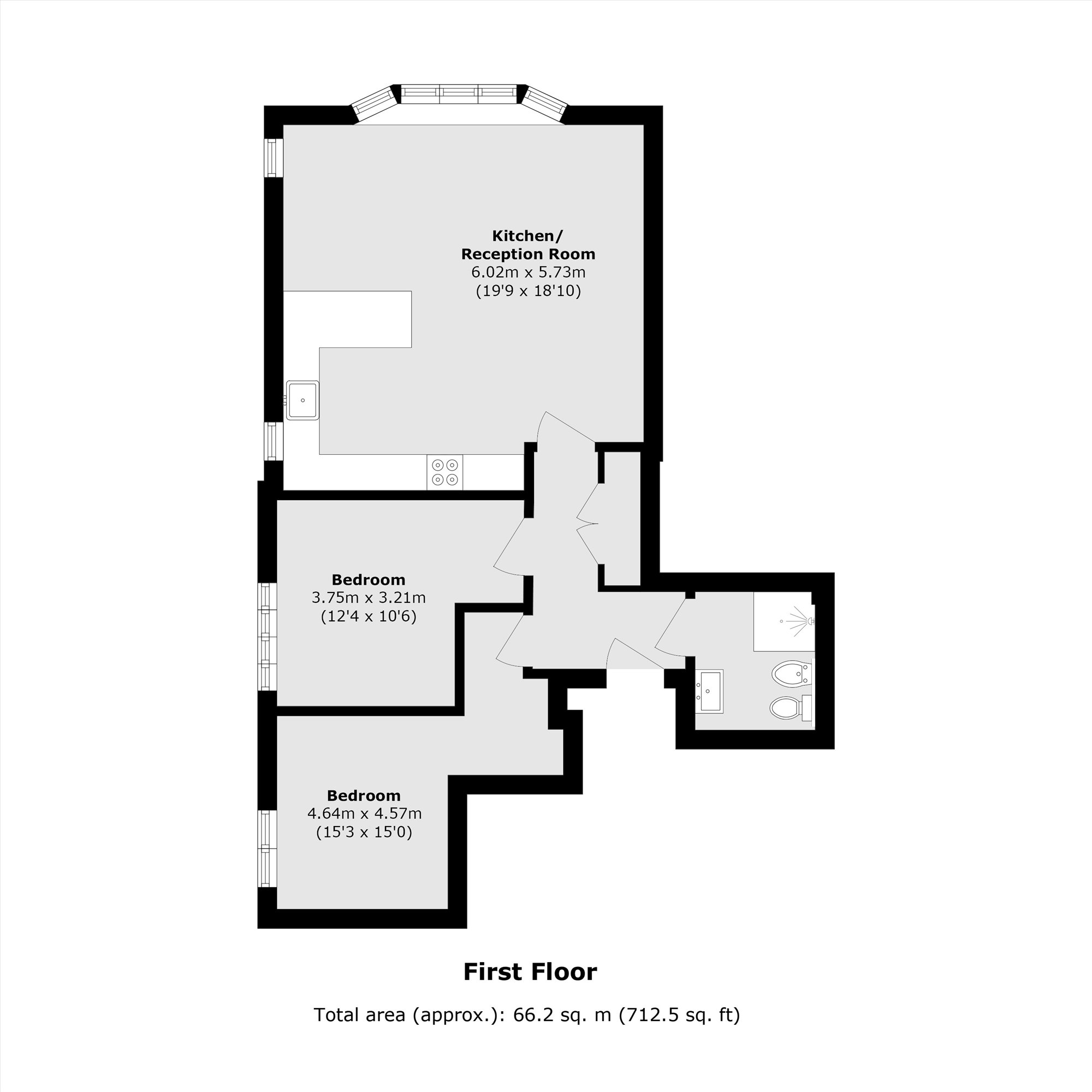 Flat 1, 22, Three Pigeons House, High Street, London floorplan