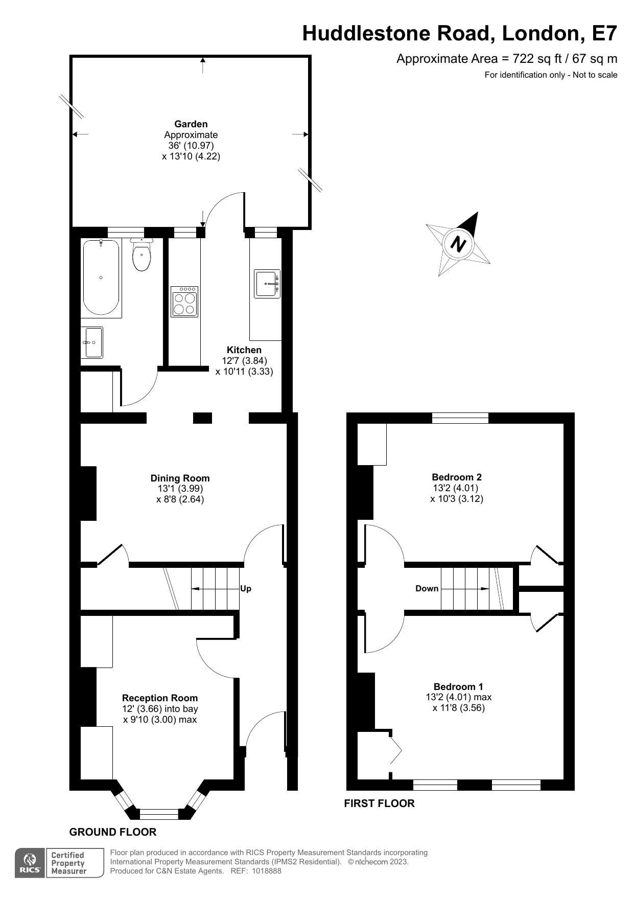 12, Huddlestone Road, London floorplan