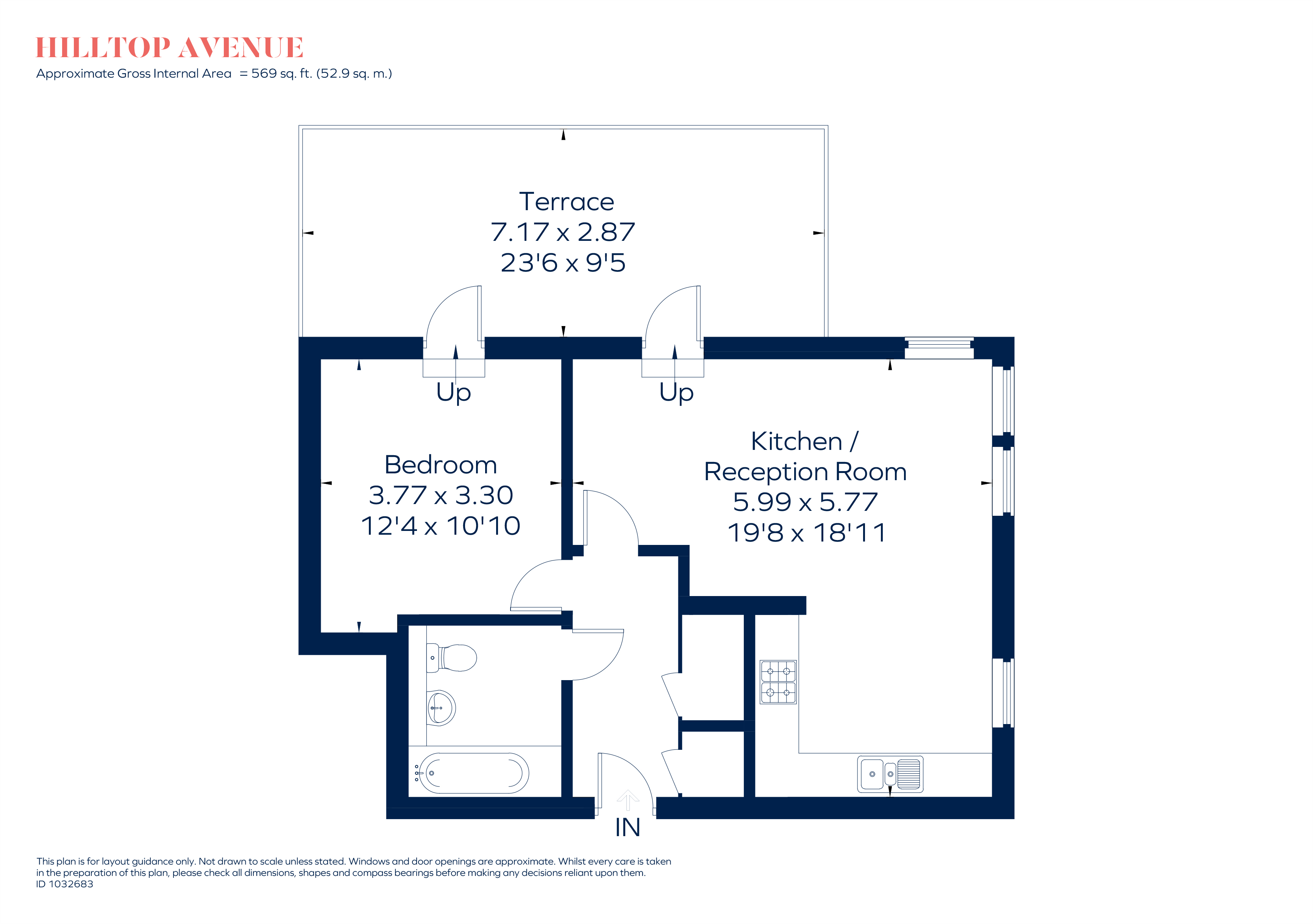 Flat 7, Japonica Apartments, 89, Hilltop Avenue, London floorplan