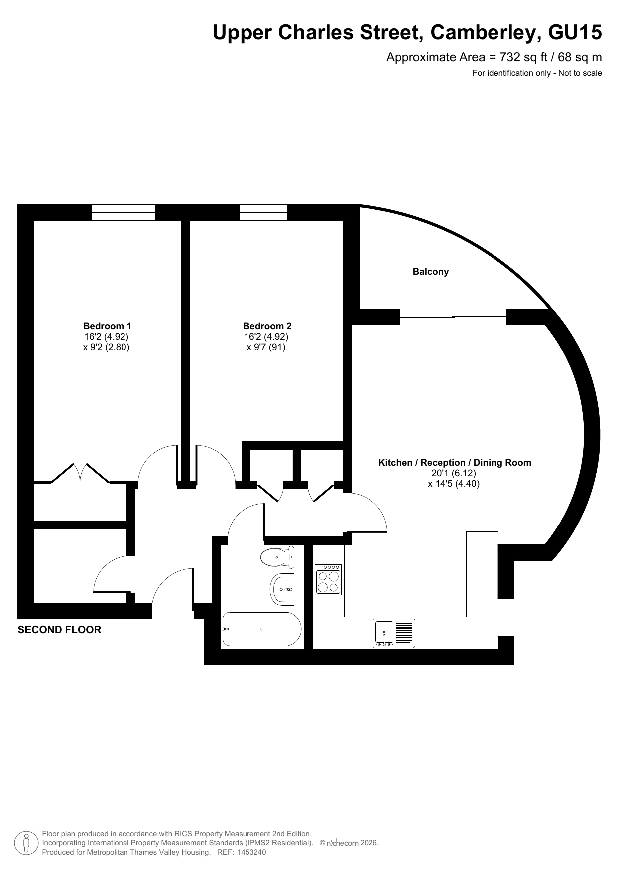North Court Upper Charles Street, Camberley floorplan