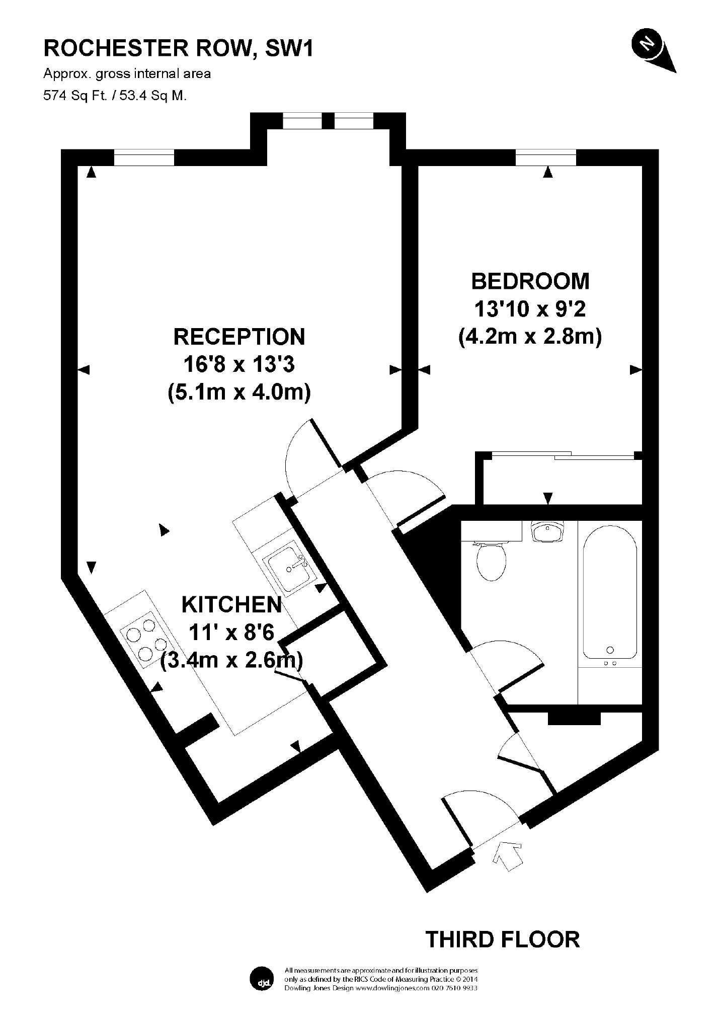 Flat 12, 102, Rochester Row, London floorplan