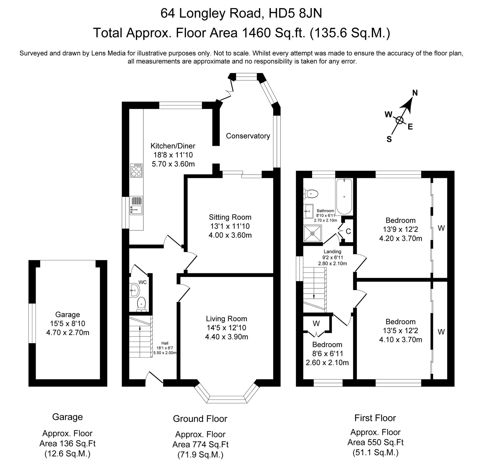 64, Longley Road, Huddersfield floorplan