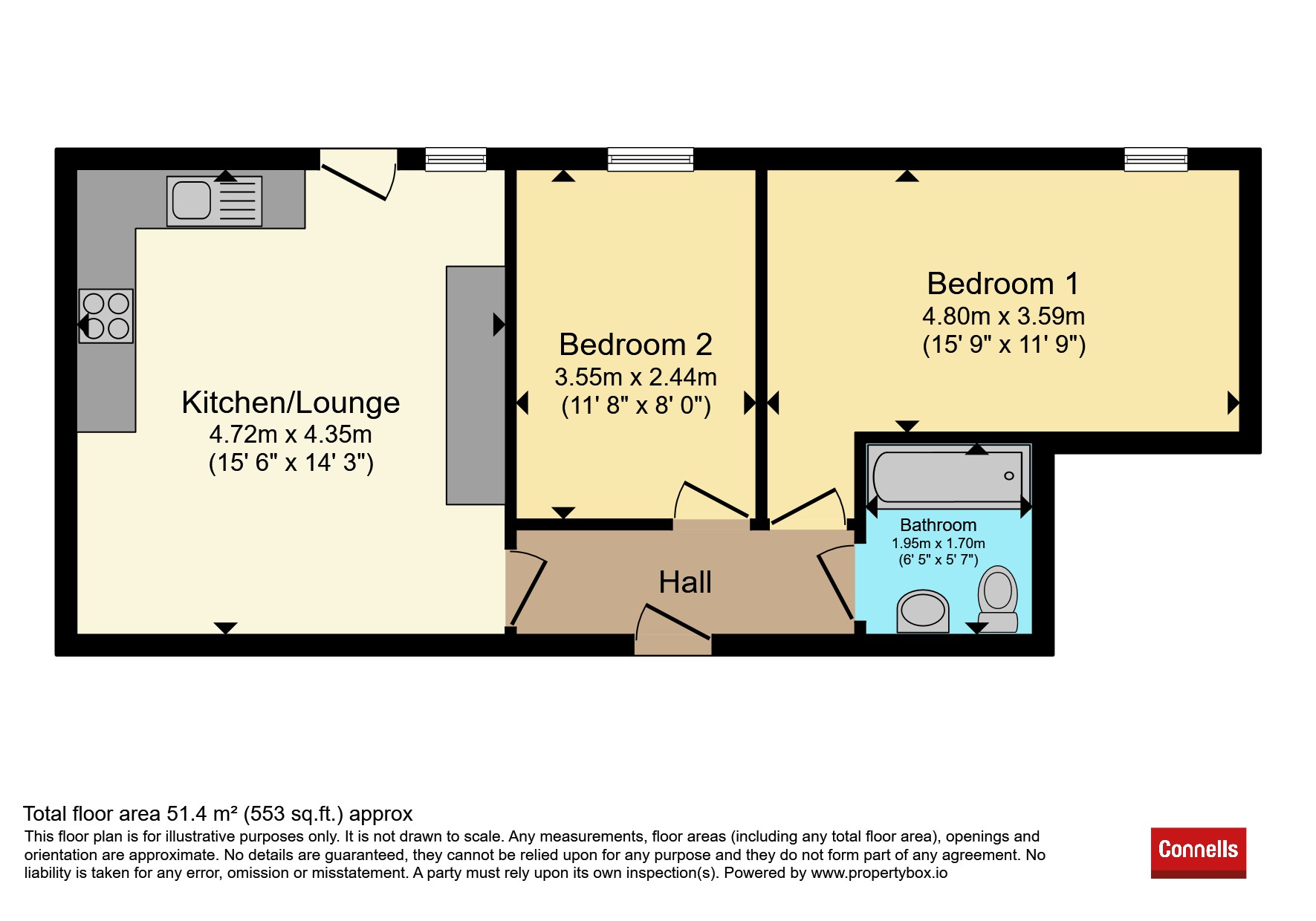 2, Shelbourne Hall, 77, Lansdowne Road, Bournemouth floorplan