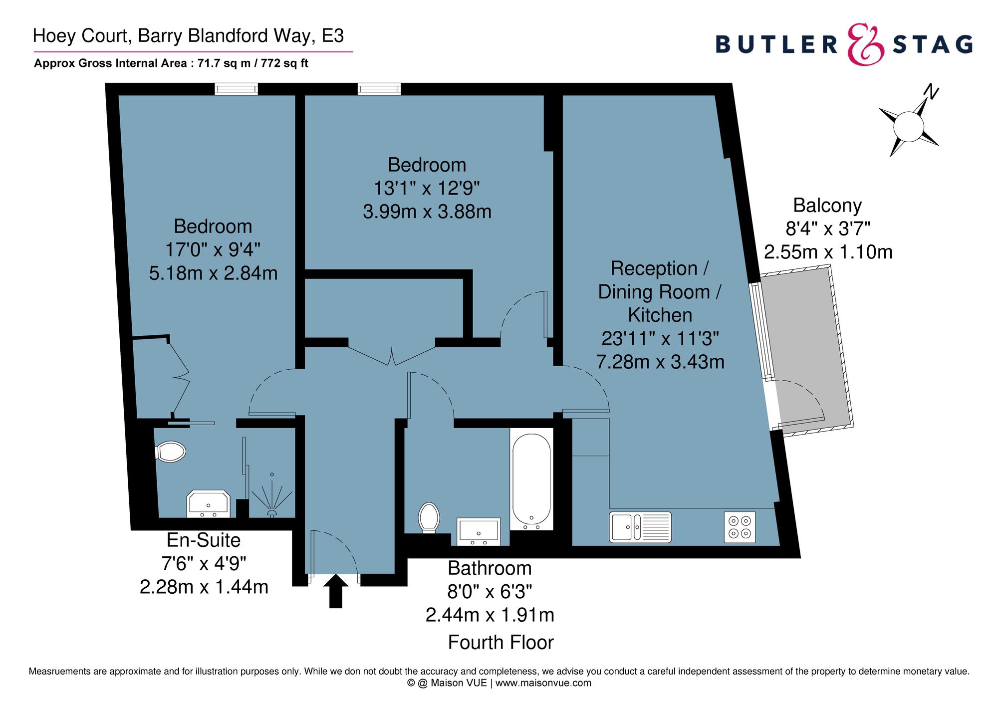 Flat 402, Hoey Court, London floorplan