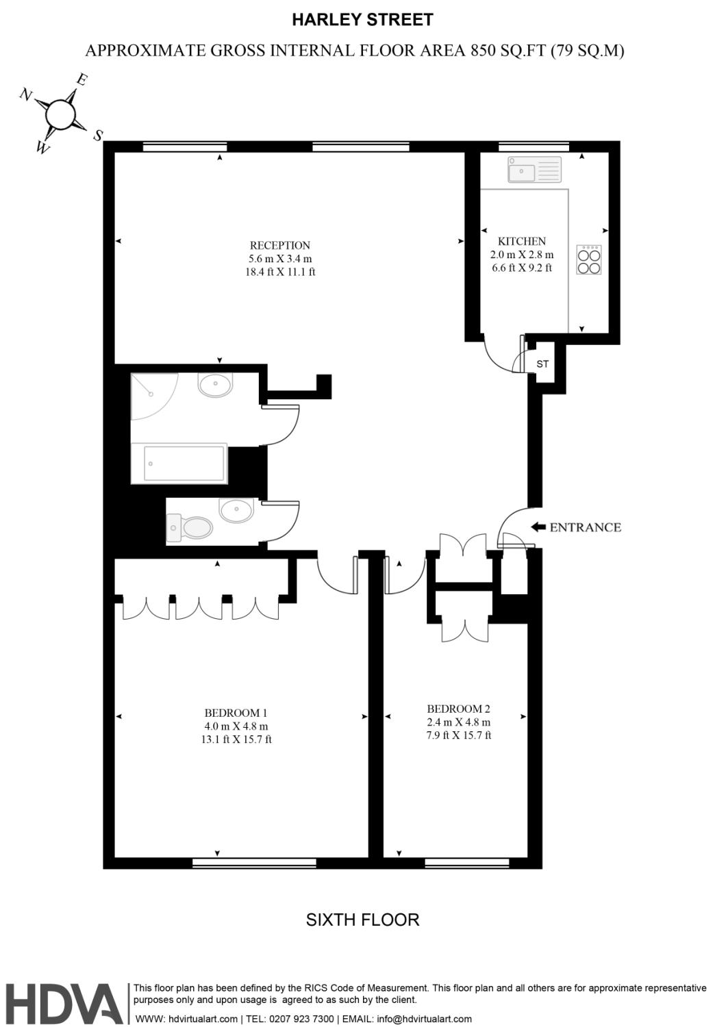 2 Bedrooms Flat to rent in Harley Street, Marylebone, London W1G