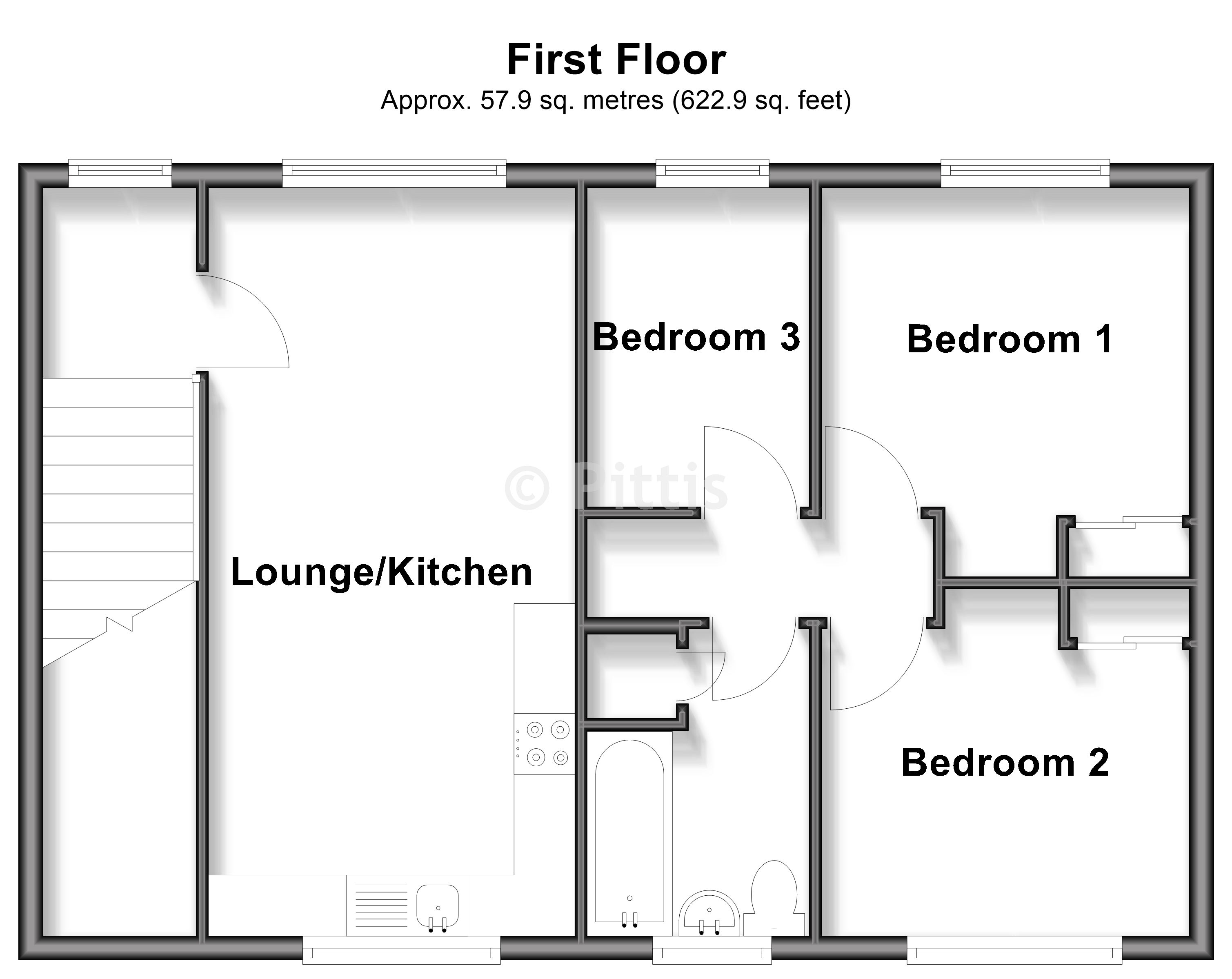 Tower Flats, Ward Road, Totland floorplan