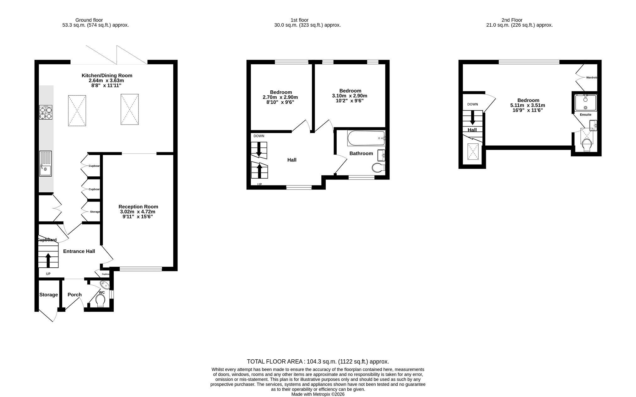 132, Fullers Way South, Chessington floorplan