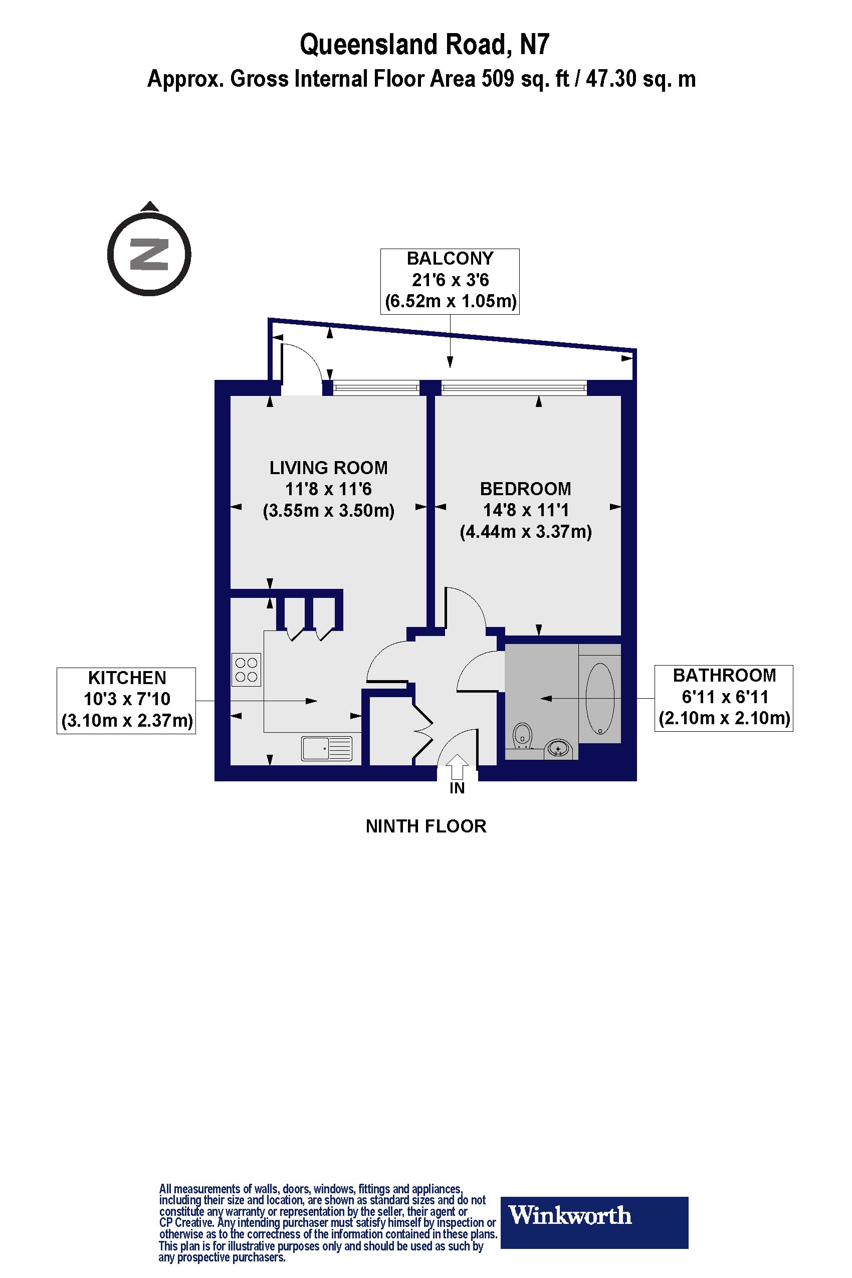 Flat 83, 1, Queensland Road, London floorplan