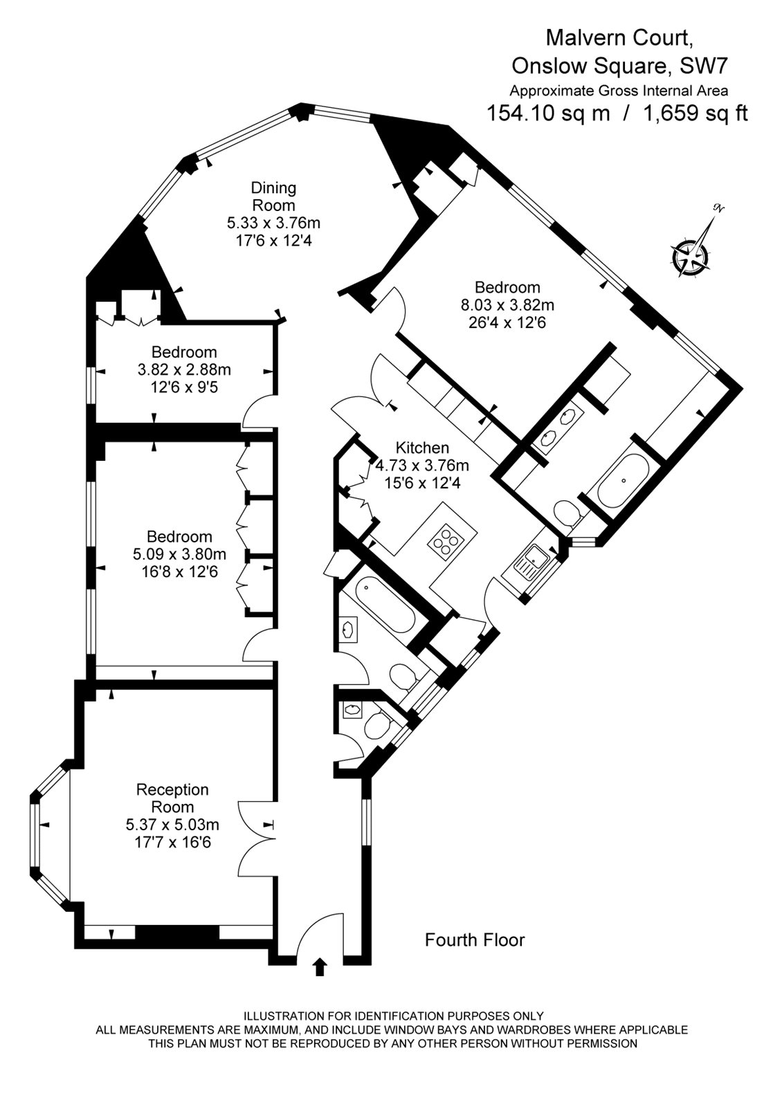 Flat 12,, Malvern Court, South Kensington floorplan