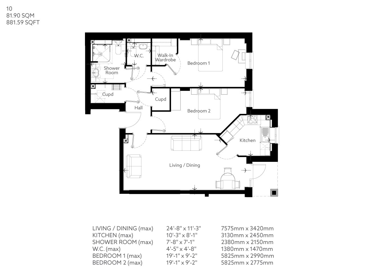 10, Weybridge floorplan