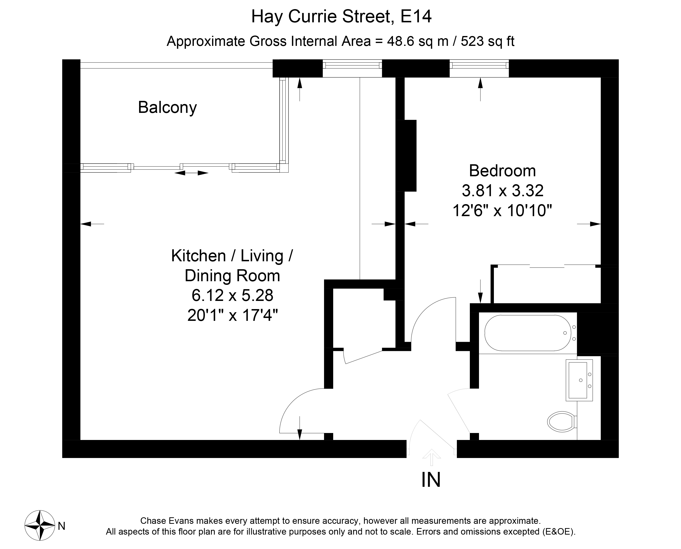 1 Bedrooms Flat to rent in Panoramic Tower, Hay Currie Street, Poplar E14