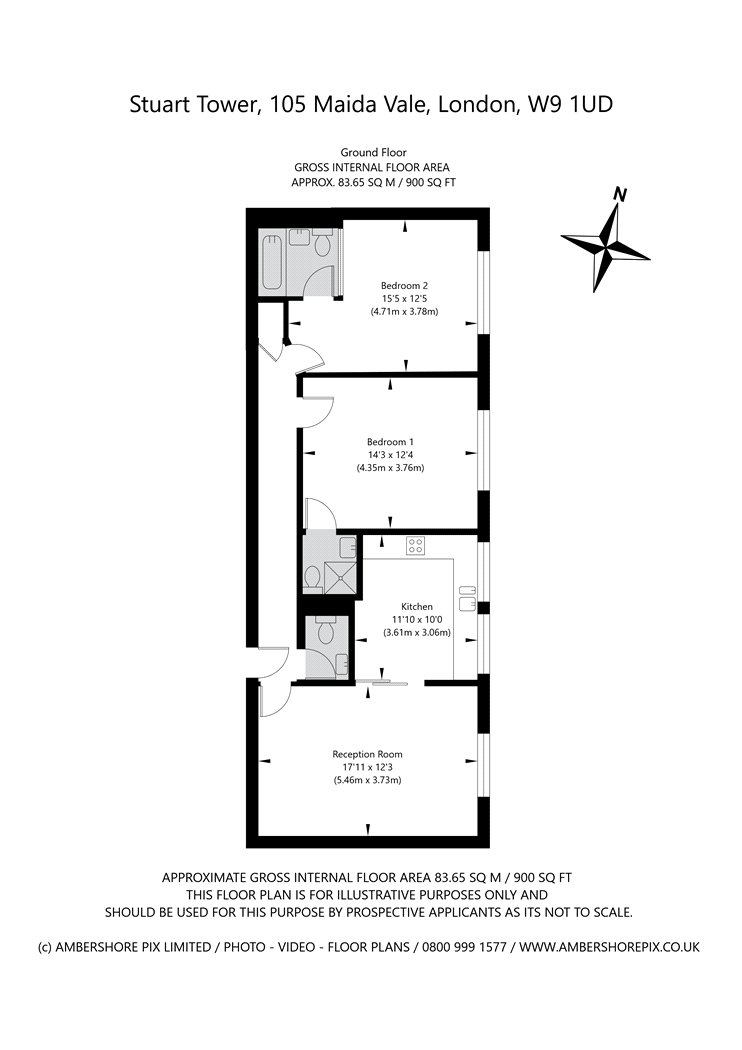 Flat 2, Stuart Tower, 105, Maida Vale, London floorplan