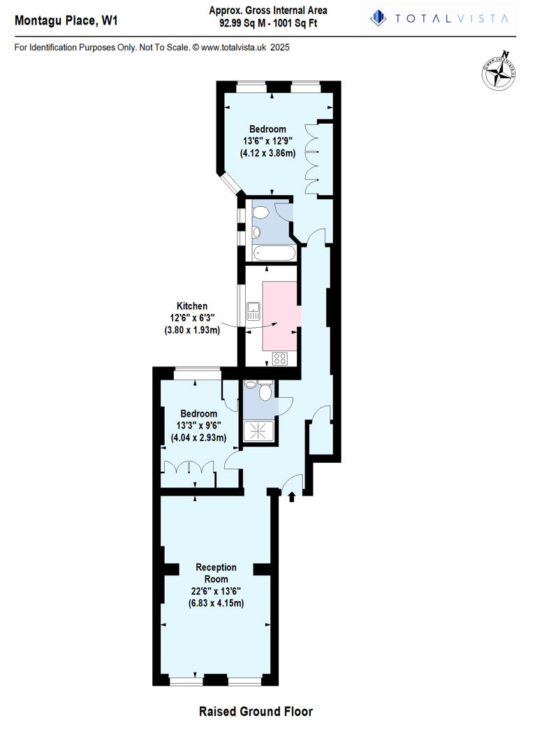 Flat 2, 12, Montagu Place, London floorplan