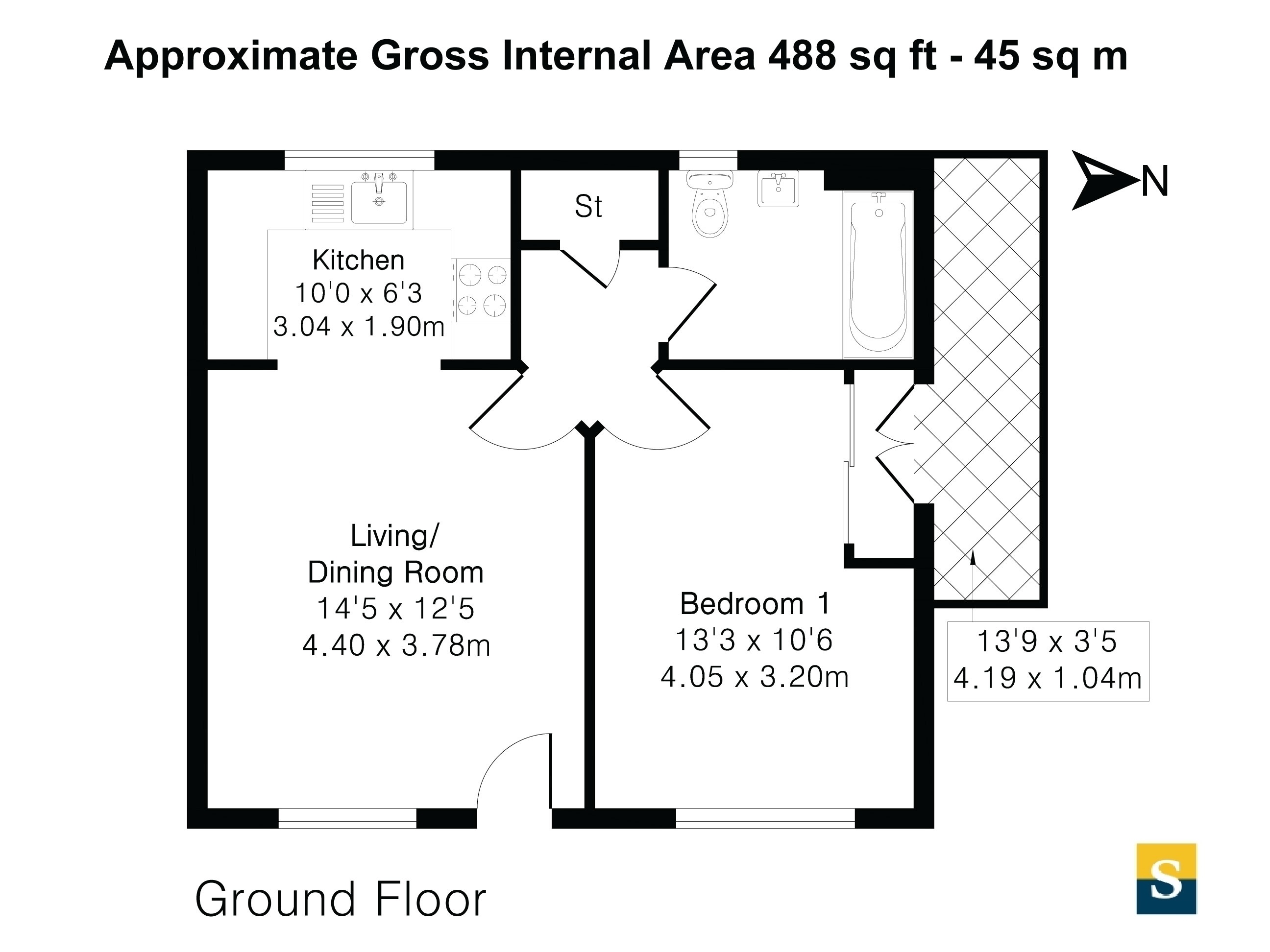 Flat 9, Moss Court, 51, Portsmouth Road, Hampshire floorplan