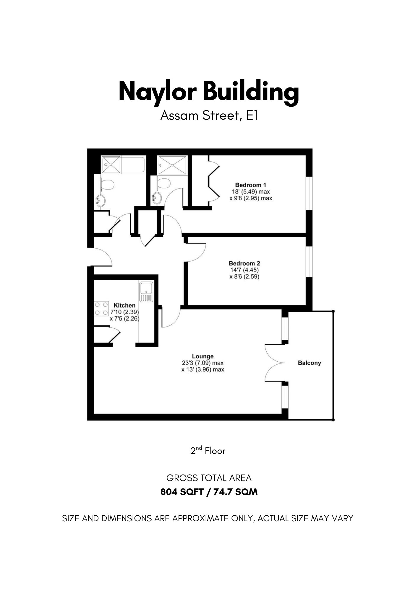 Flat 214, Naylor Building West, London floorplan