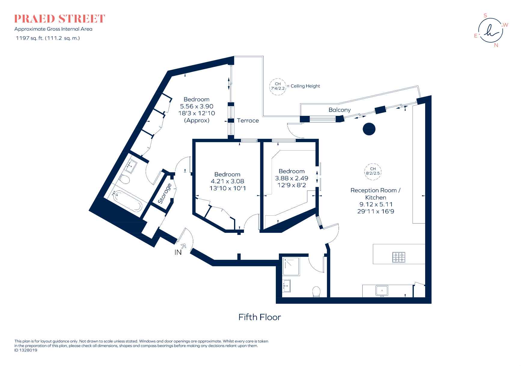 Flat 501, Balmoral Apartments, 2, Praed Street, London floorplan