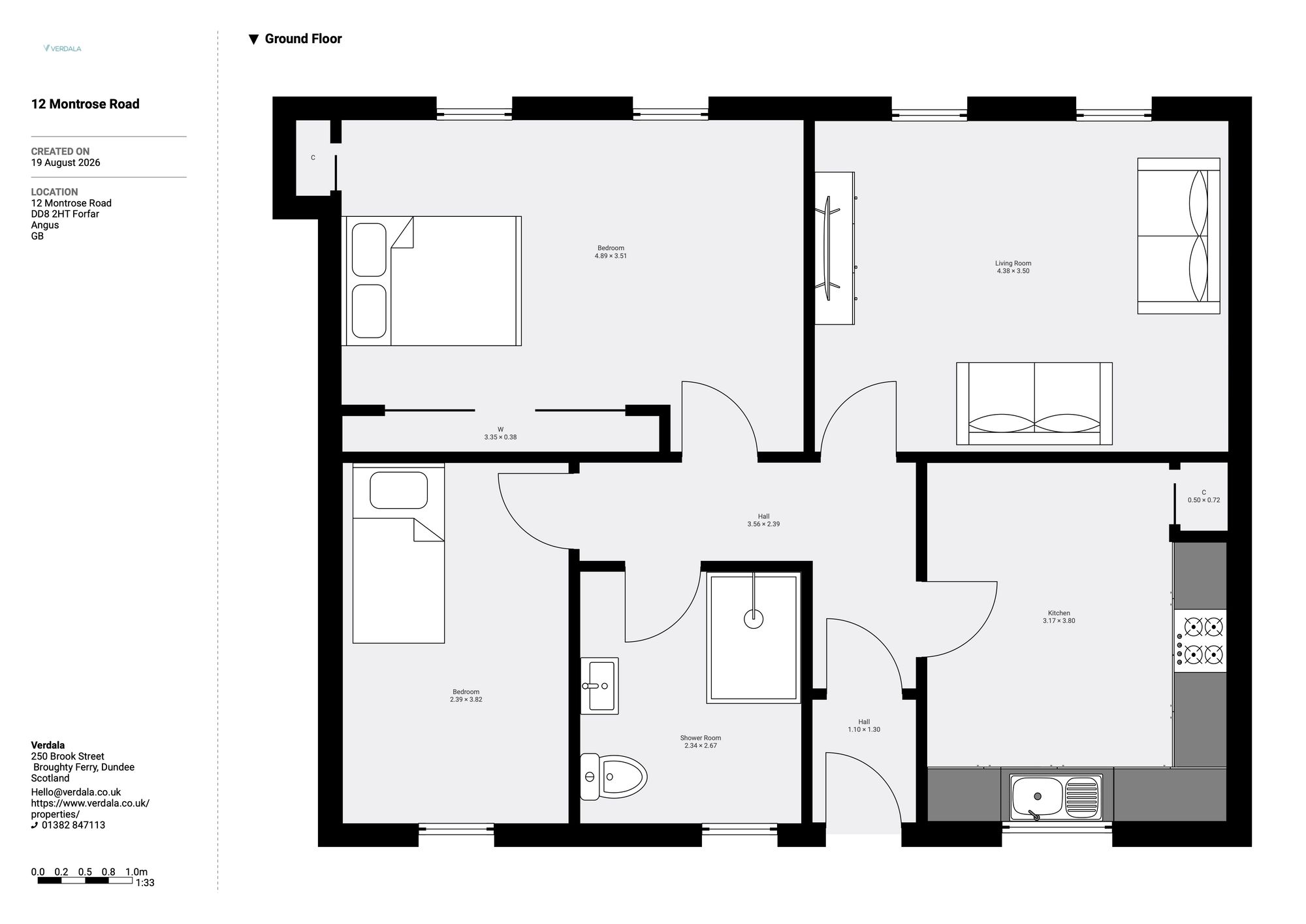 12, Montrose Road, Forfar, DD8 floorplan