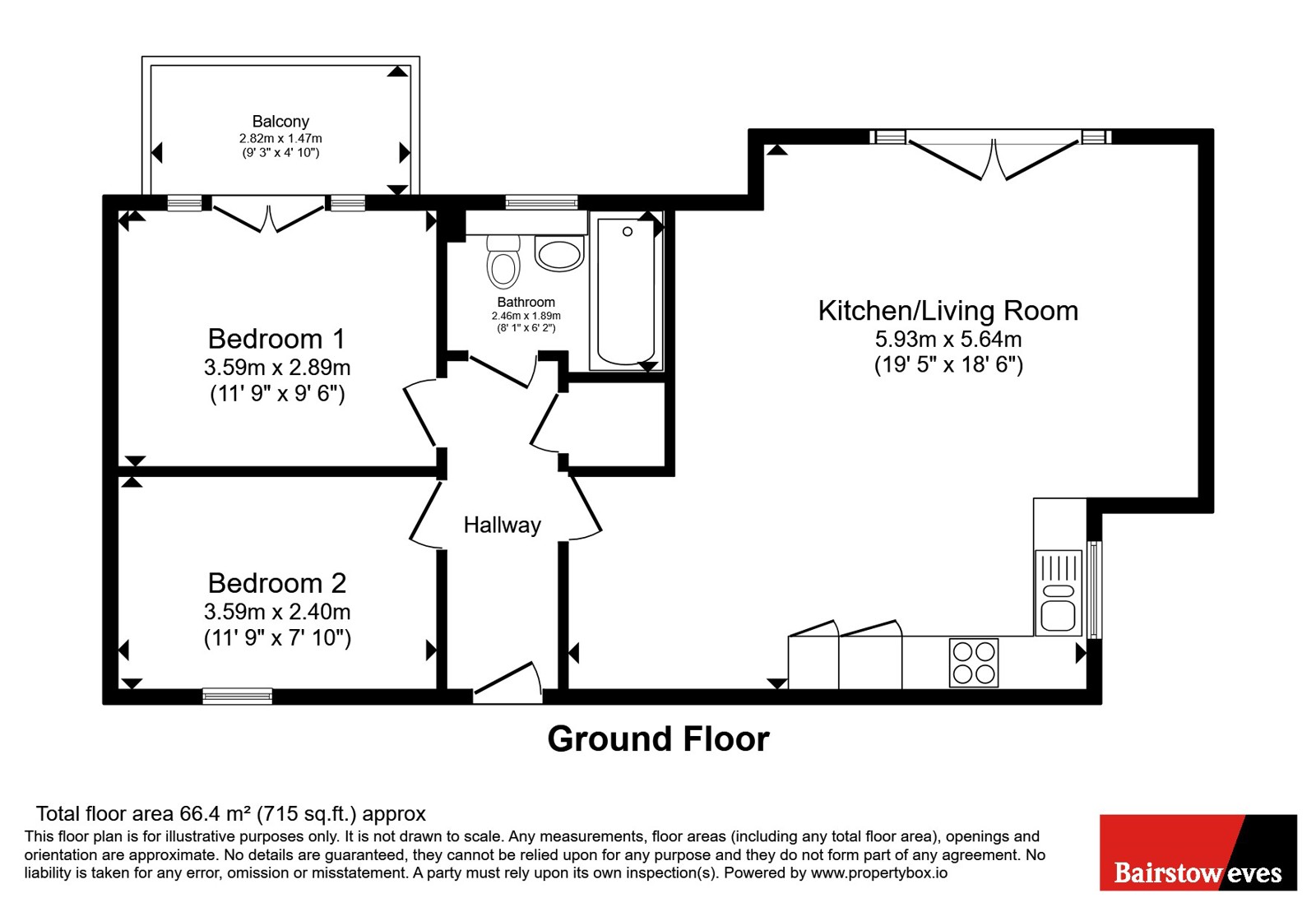 Flat 2  Praire Court, 55, Leasowe Road, West Midlands floorplan
