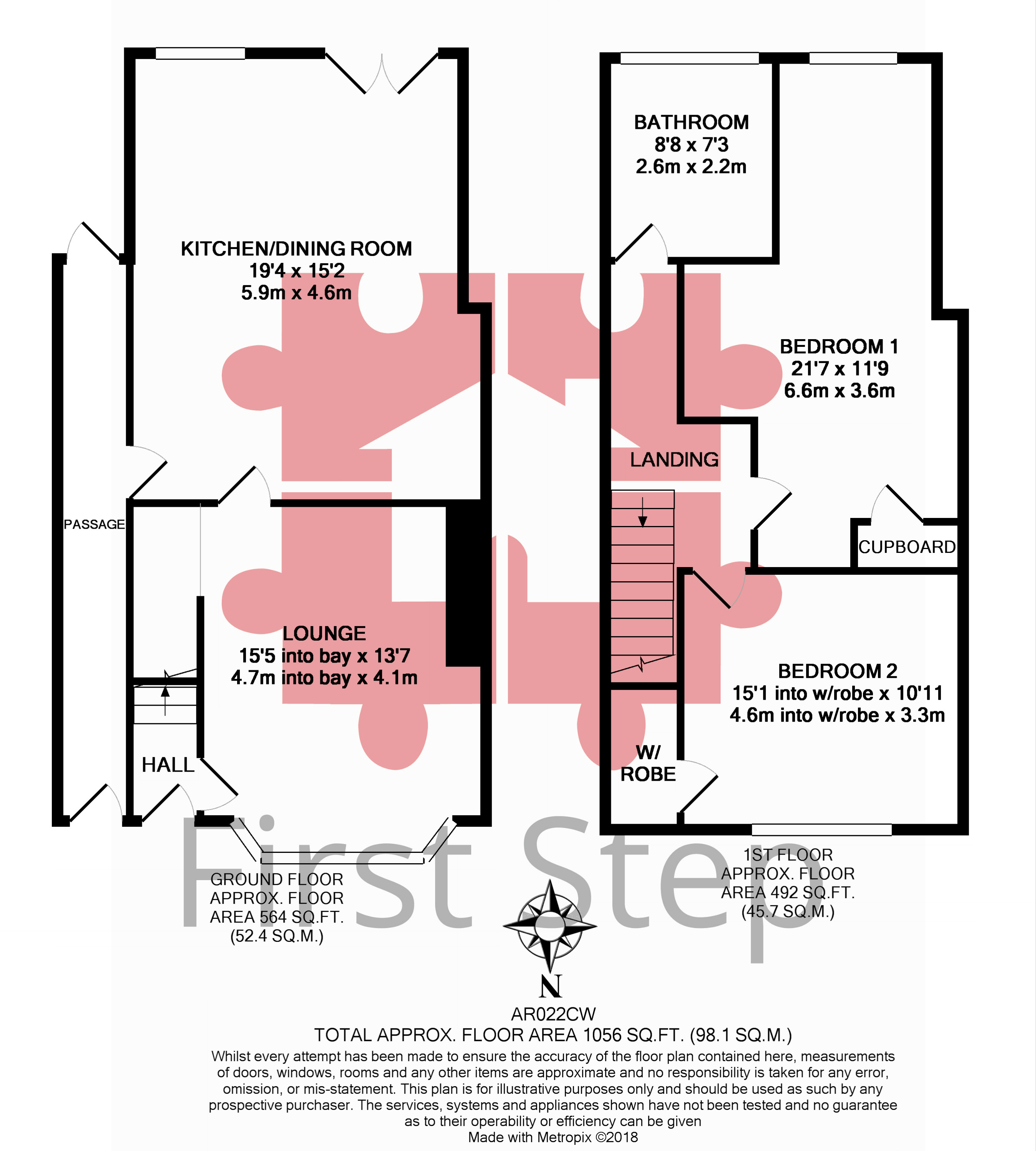 2 Bedrooms Terraced house for sale in Carters Way, Arlesey, Beds SG15