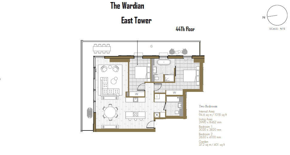 2 Bedrooms Flat for sale in The Wardian, Eastt Tower, Marsh Wall, Canary Wharf E14