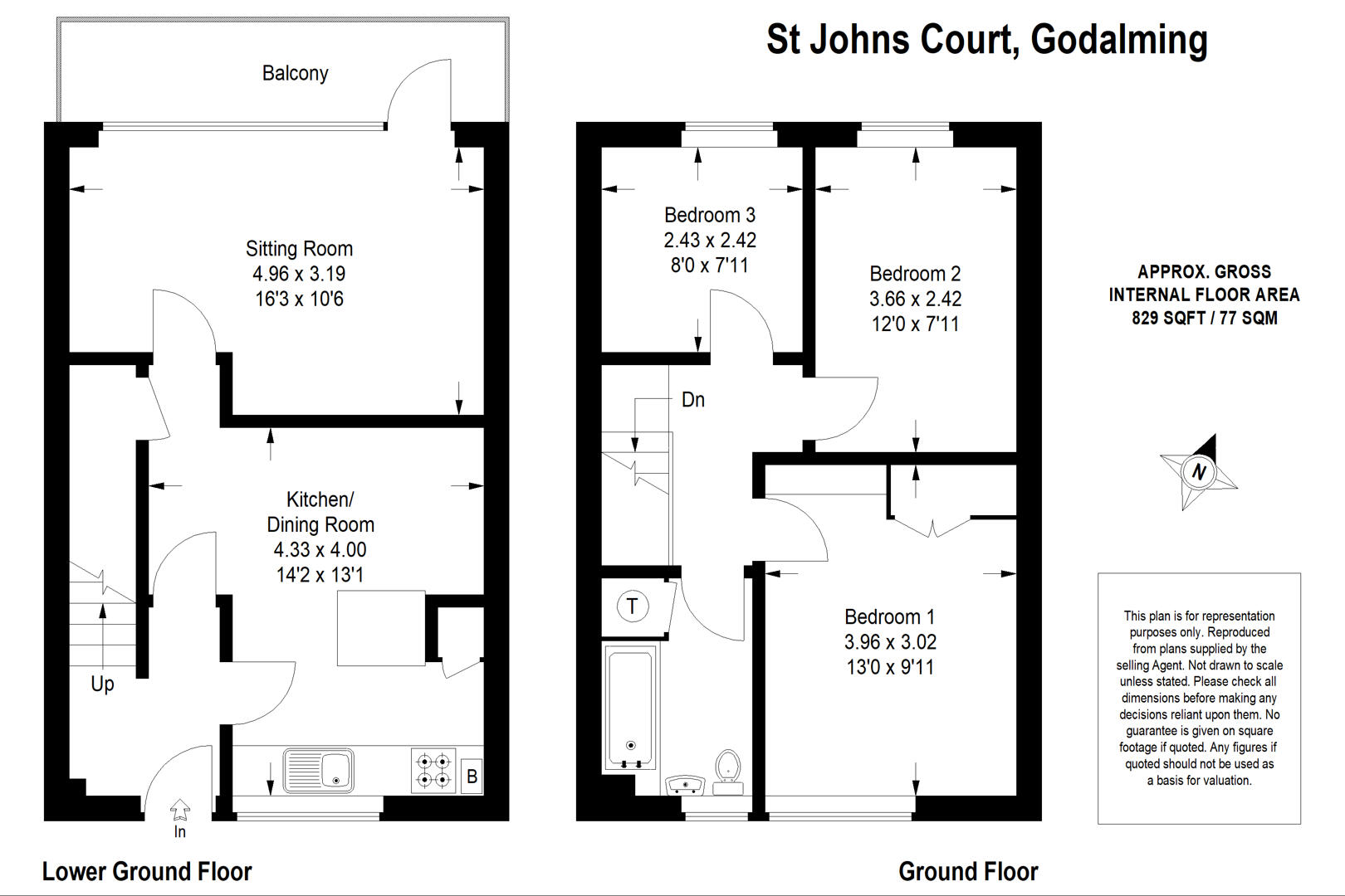 1D St. Johns Court, Farncombe Street, Godalming floorplan