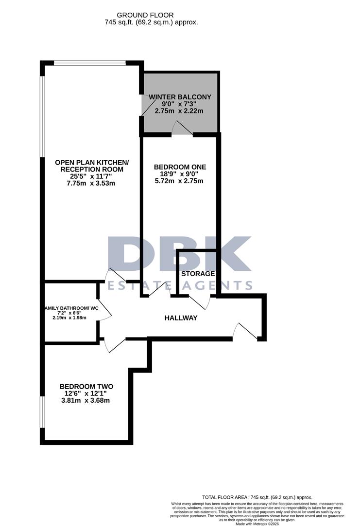 Flat 15, Meadow House, 371 Staines Road, Hounslow floorplan