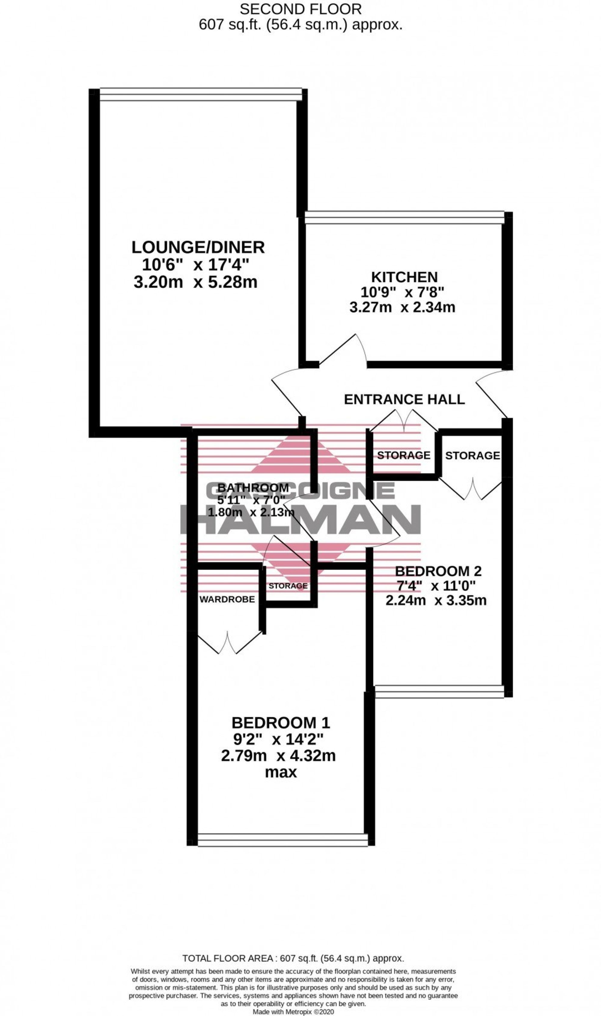 Flat 20, Moss Manor, Sale floorplan