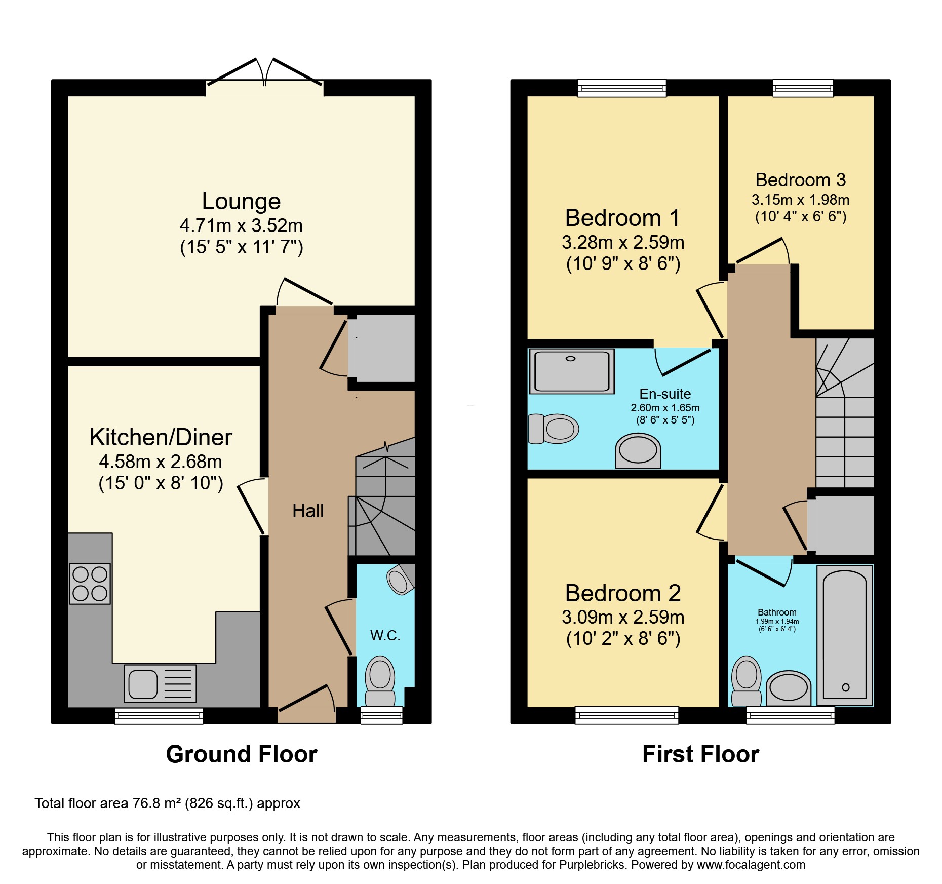 36, Hodding Road, Worksop floorplan